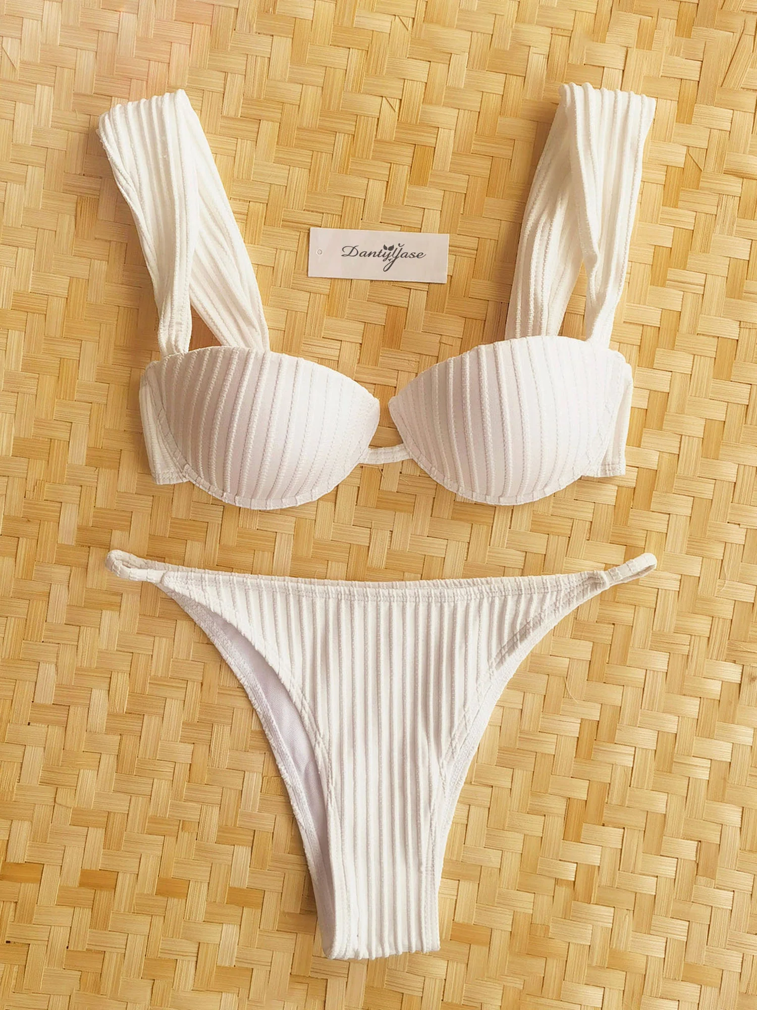 Textured Ribbed Underwire Bikini Set - XPRESSC