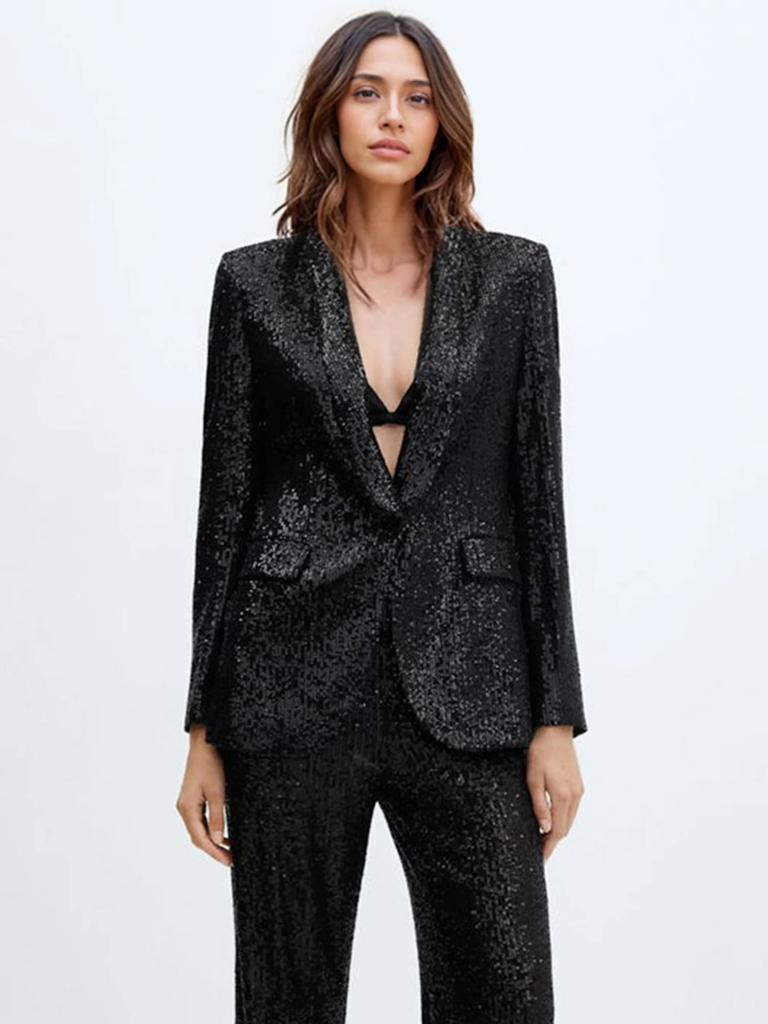 Metallic Sequin Blazer - XPRESSC