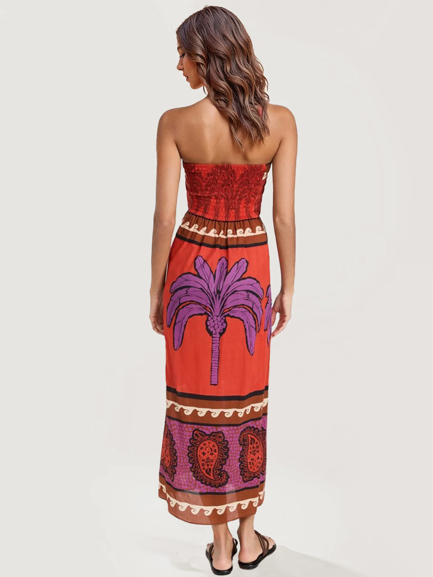 Strapless Bohemian Midi Dress - XPRESSC