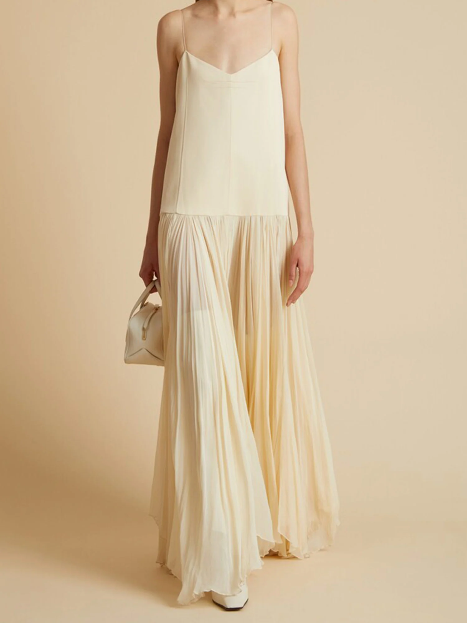 Simple Pleated Maxi Dress - XPRESSC