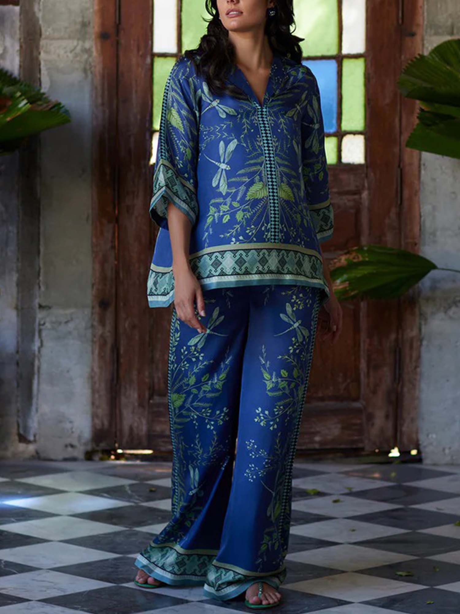 Indigo Dragonfly Camp Shirt - XPRESSC