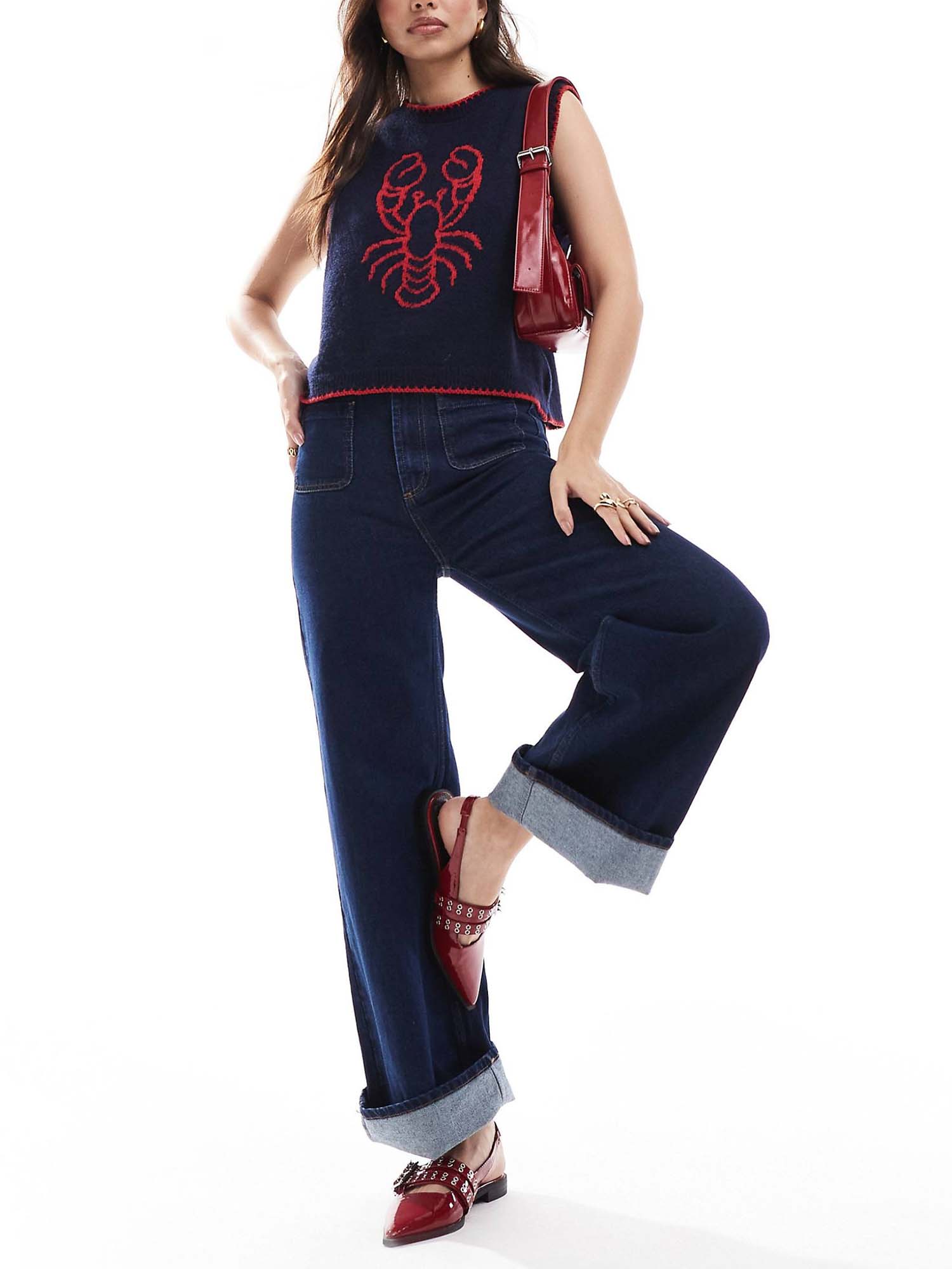 Lobster Pattern Knit Vest - XPRESSC