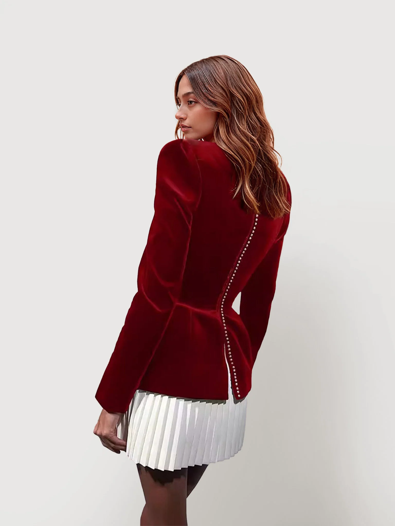 Pleated Velvet Mini Dress - XPRESSC