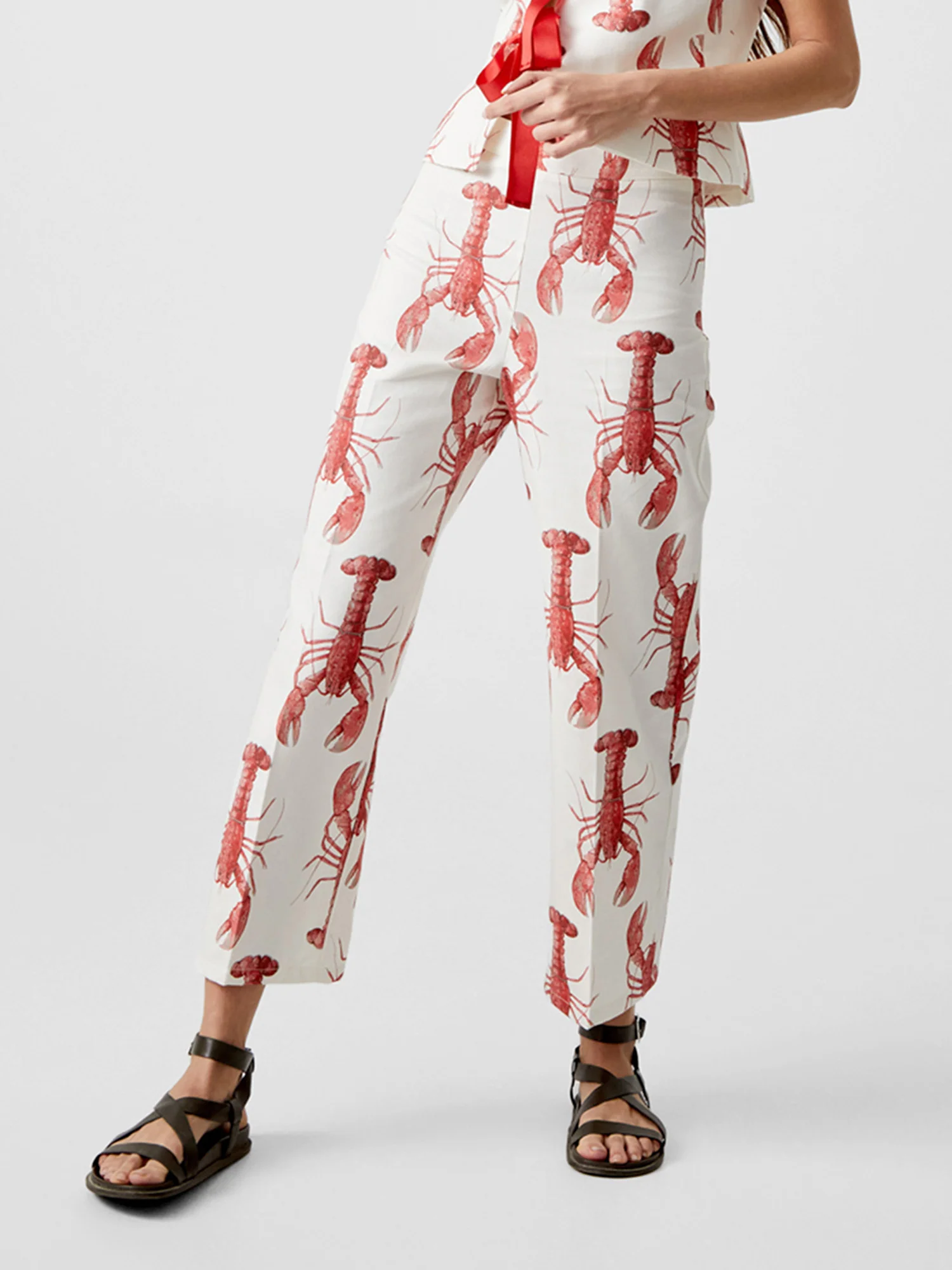 Lobster Print Cropped Pants - XPRESSC