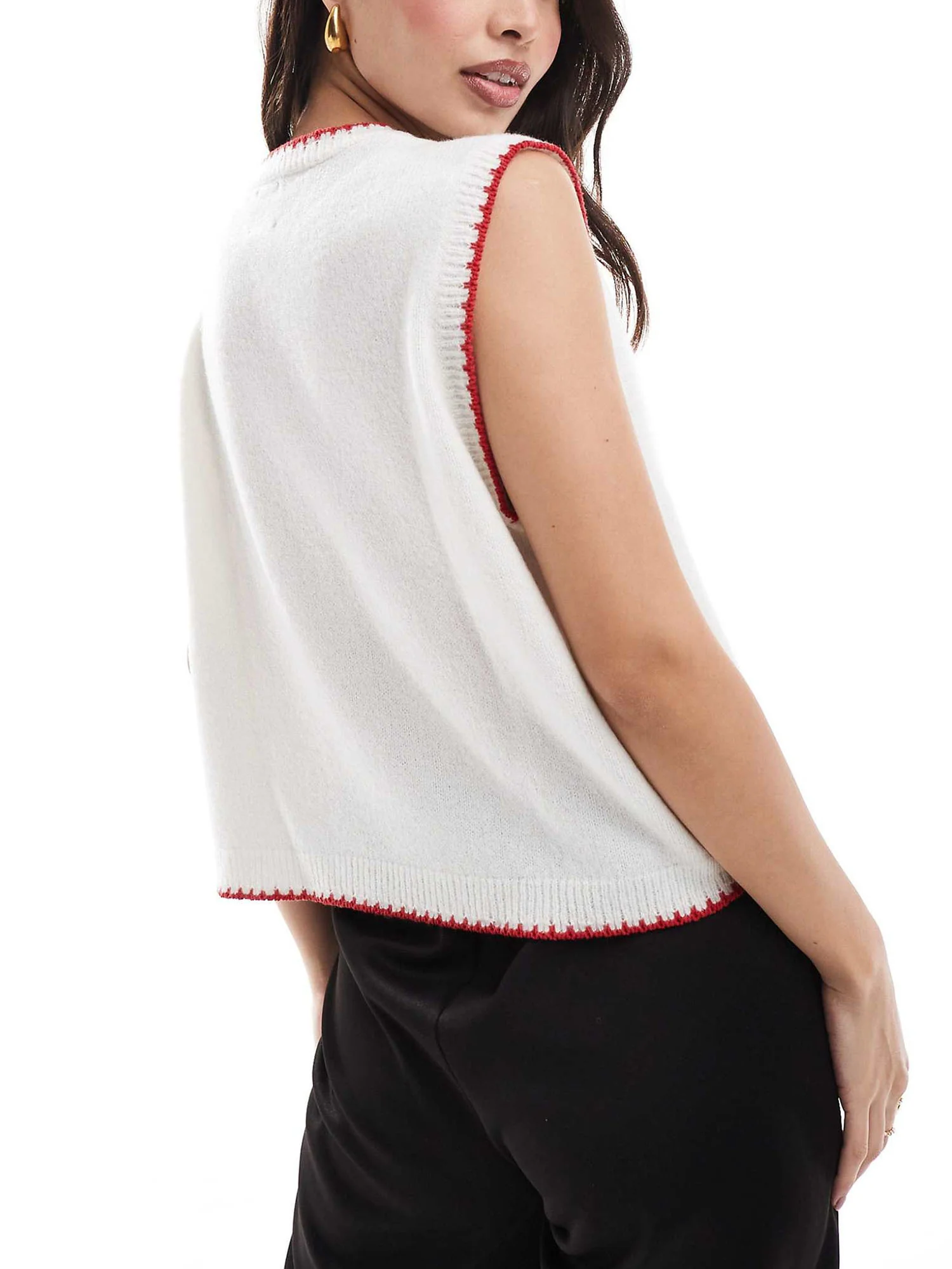 Cherry Pattern Knit Vest - XPRESSC