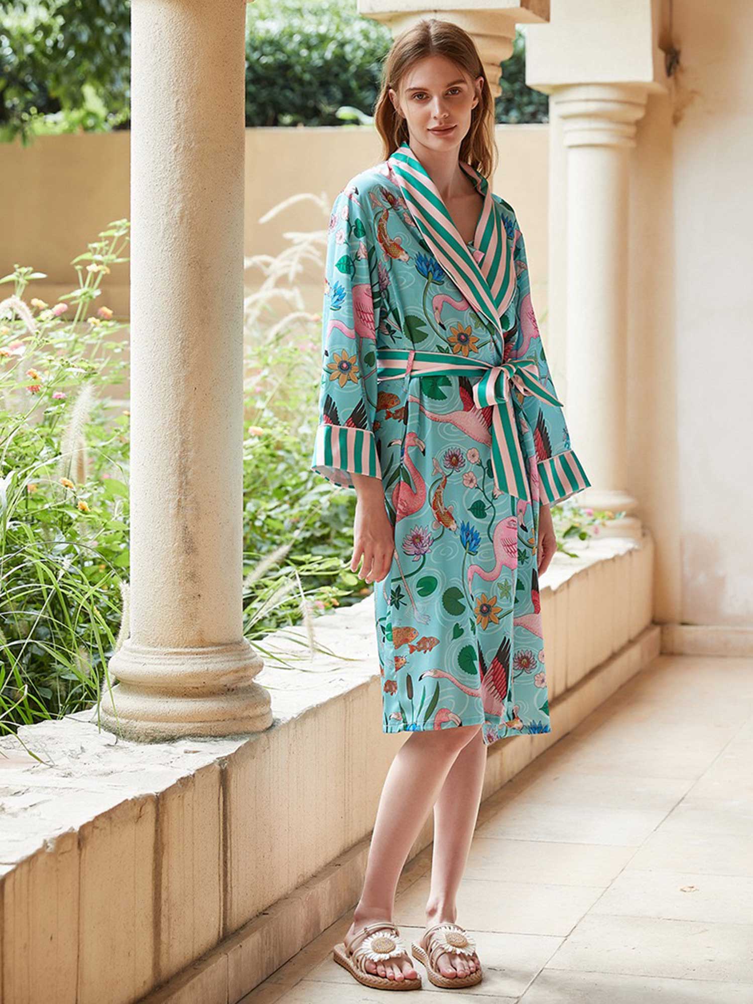 Flamingo Print Robe - XPRESSC