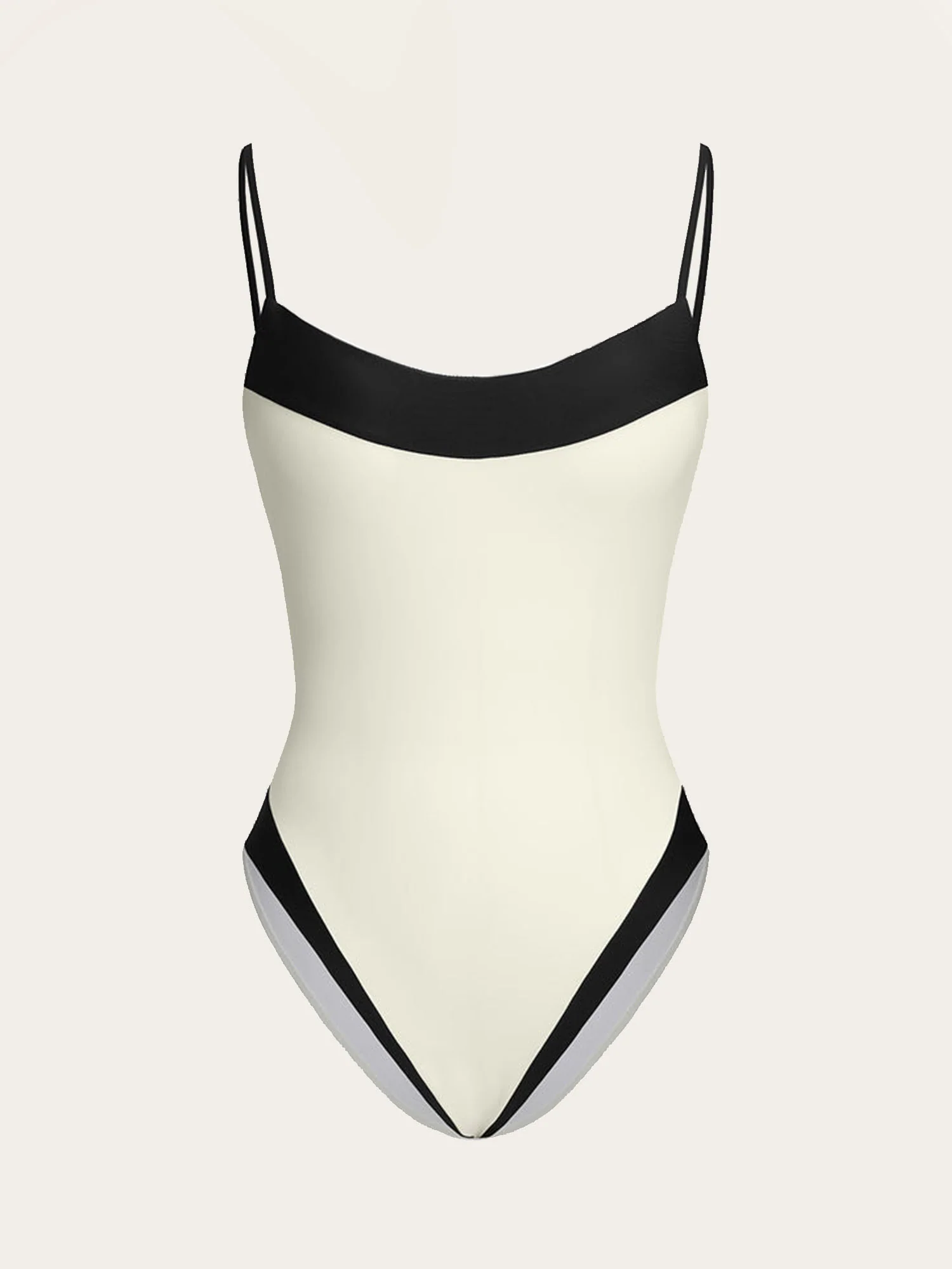 Black & White Contrast One-Piece Swimsuit - XPRESSC