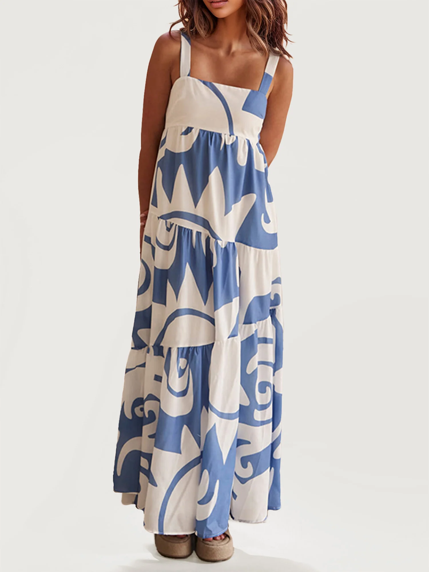 Bohemian Floral Tie-Dye Maxi Dress - XPRESSC