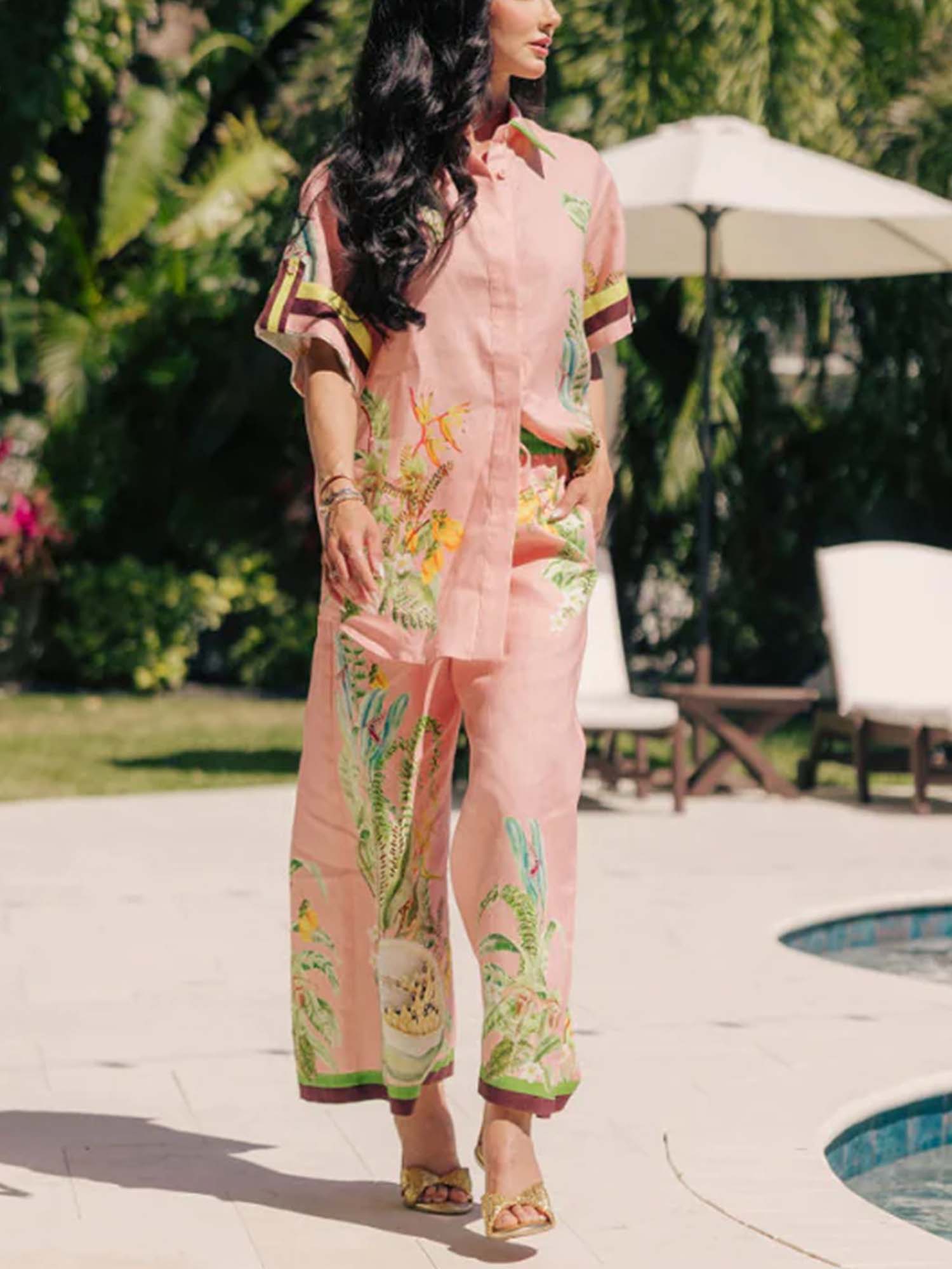 Papaya Paradise Wide-Leg Pants - XPRESSC