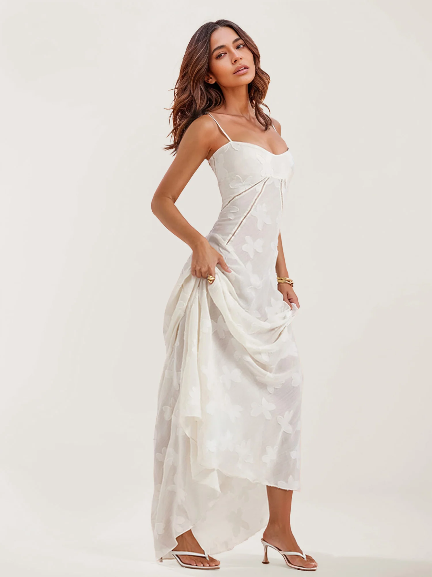 Floral Lace Detail Maxi Dress - XPRESSC