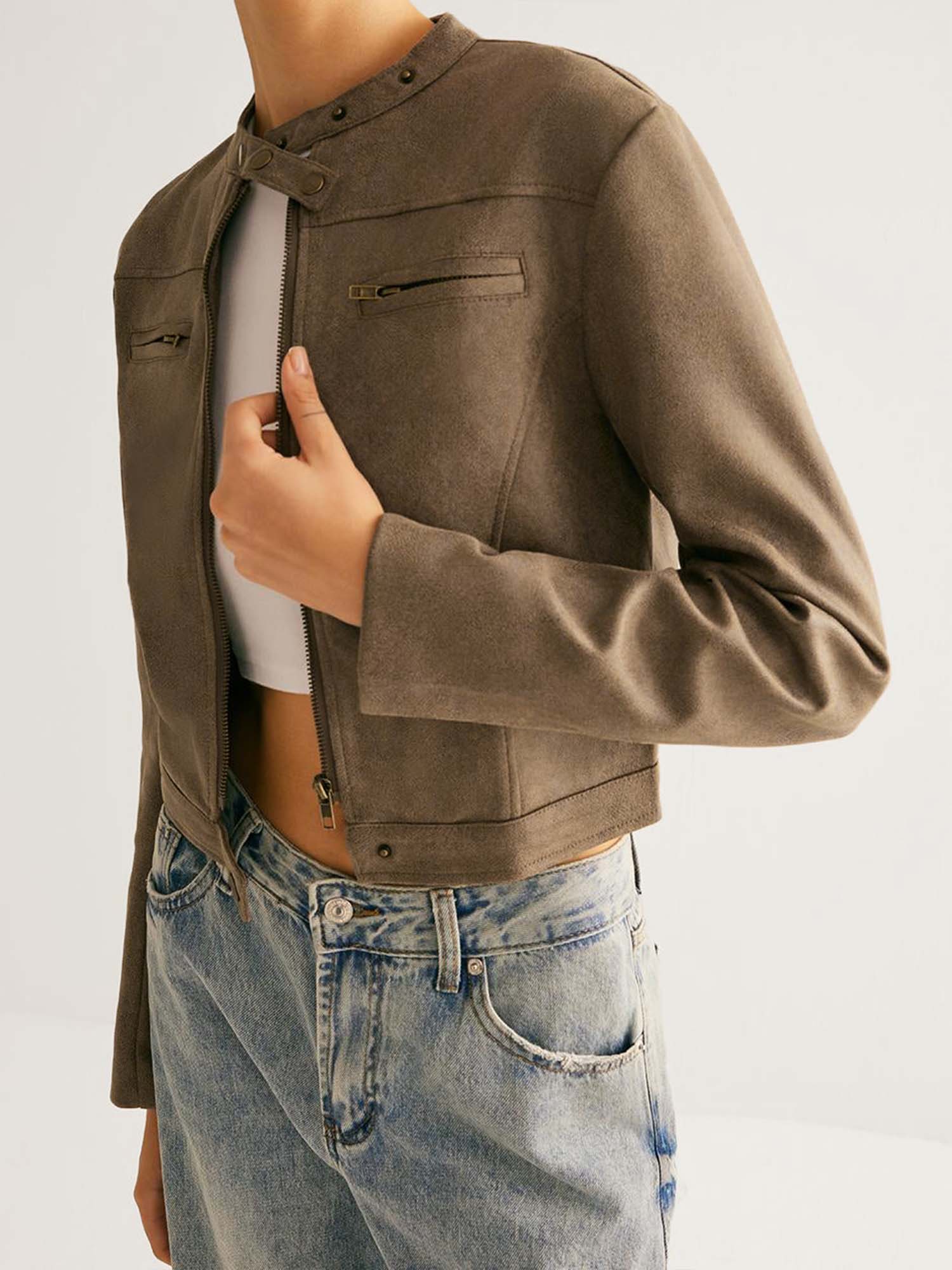 Cropped Leather Jacket - XPRESSC