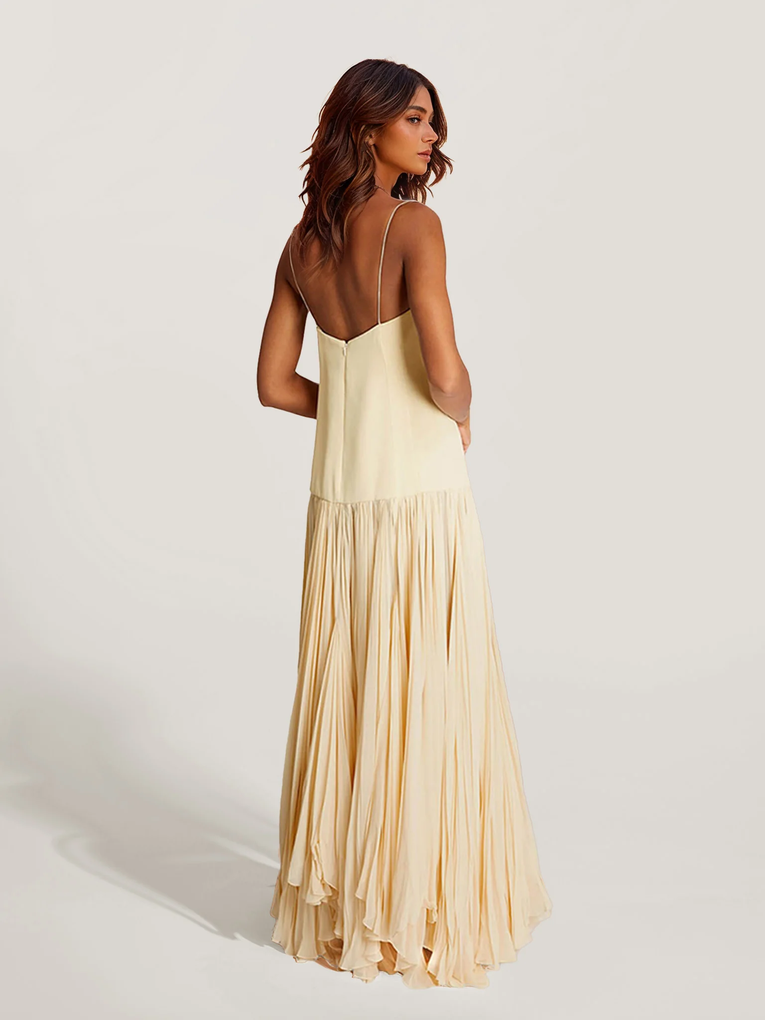 Simple Pleated Maxi Dress - XPRESSC