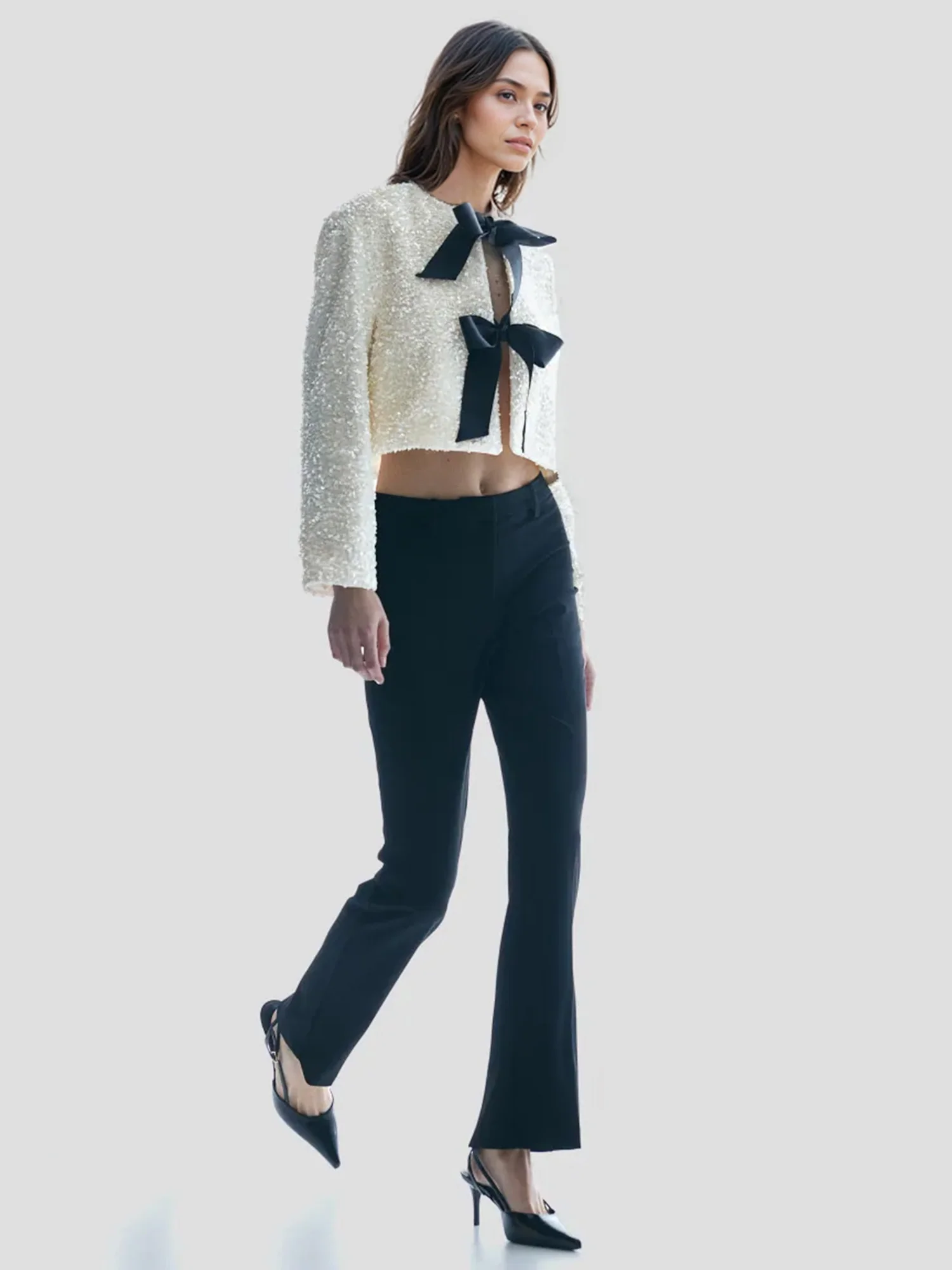 Sequin Bow Detail Top - XPRESSC