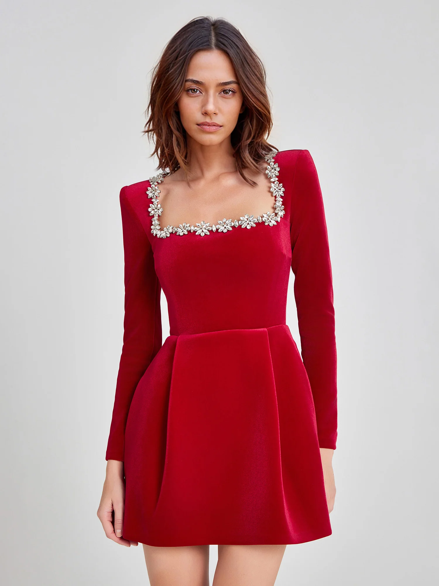 White Striped Velvet Dress - XPRESSC