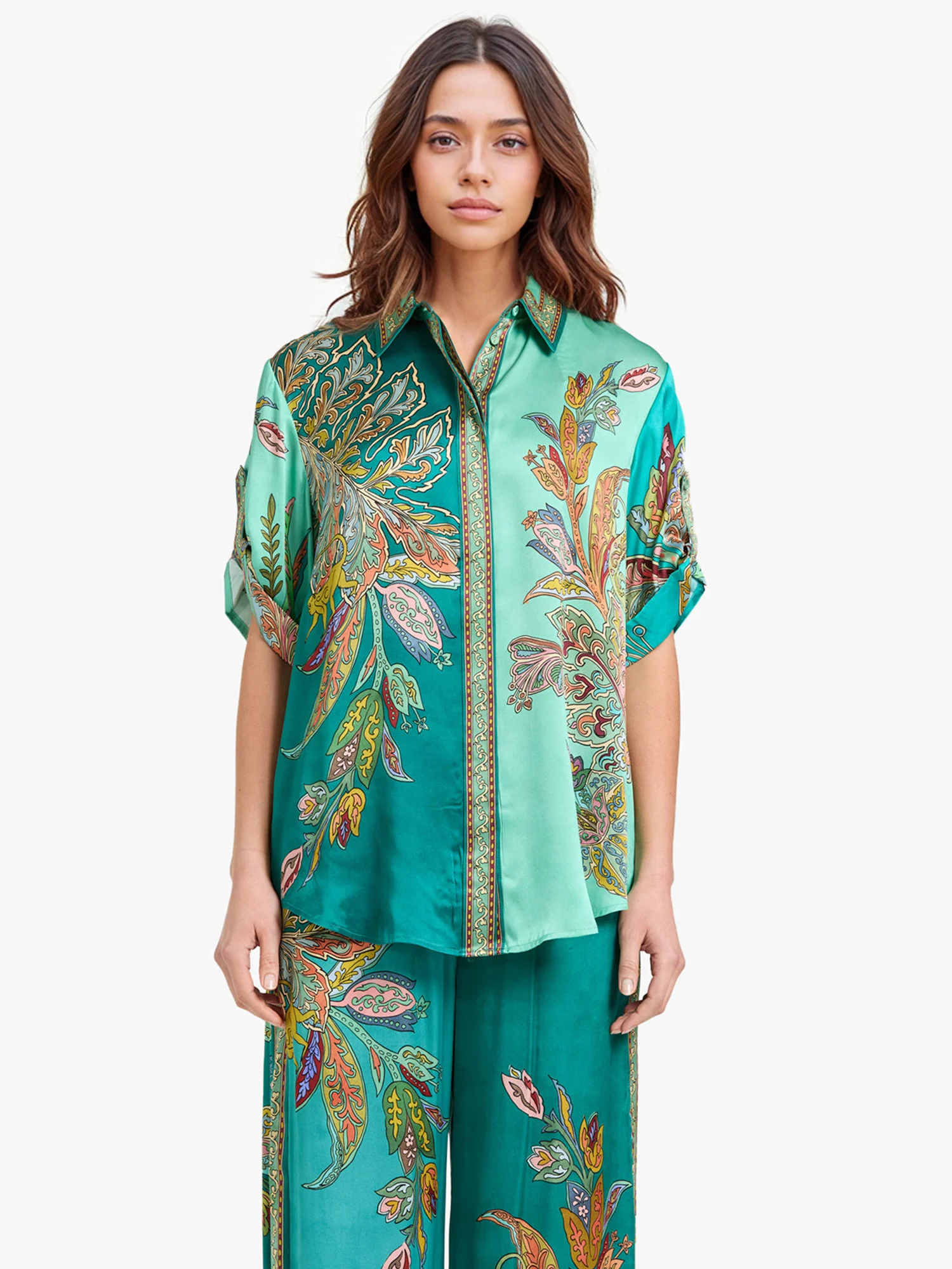 Emerald Luxe Oversized  Shirt - XPRESSC