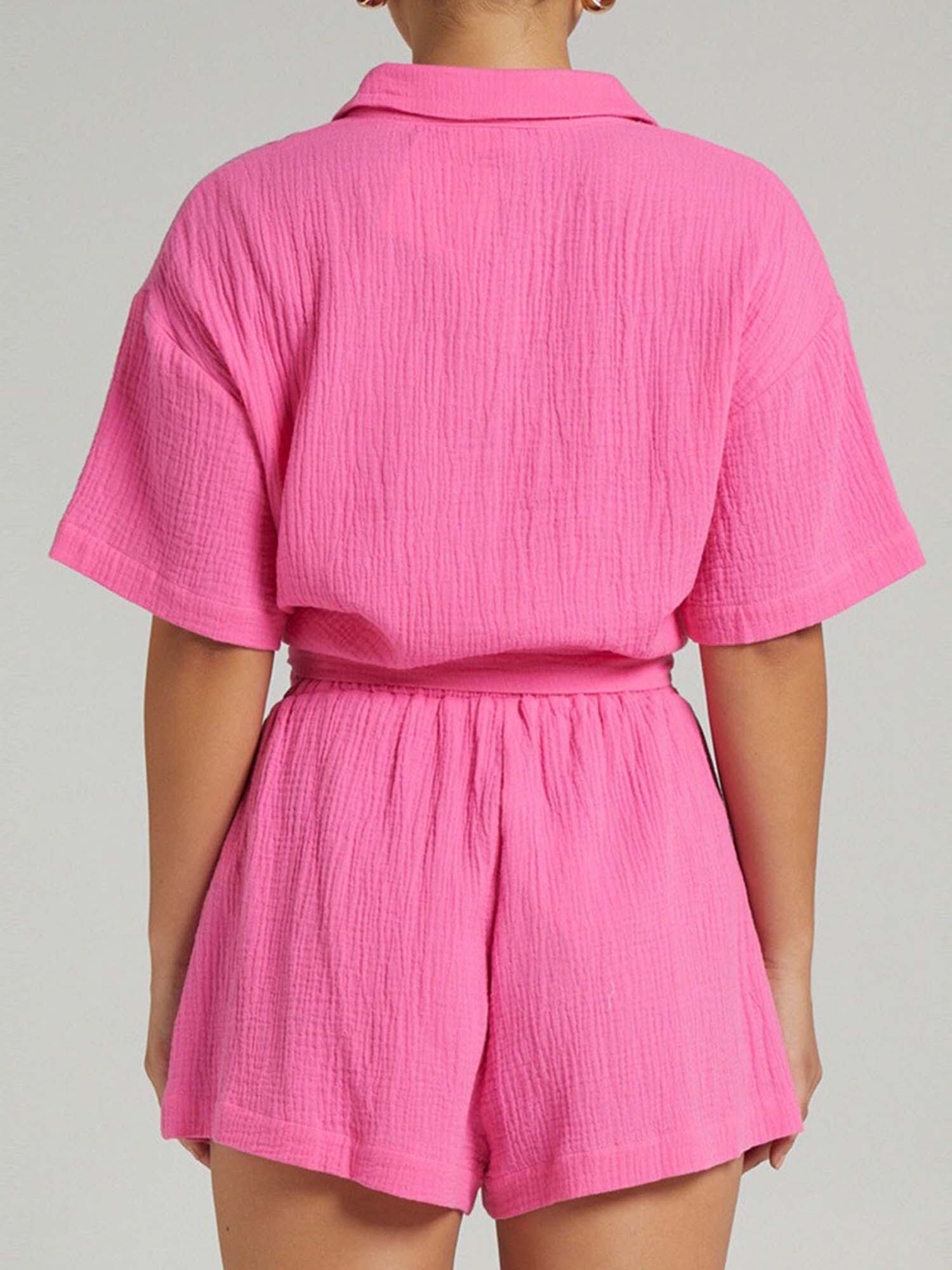 Short Sleeve Shirt Shorts Set Casual Euro Flow - XPRESSC