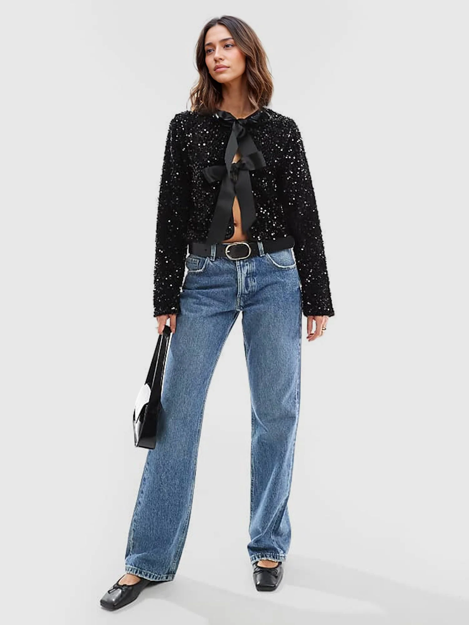 Sequin Bow Detail Top - XPRESSC