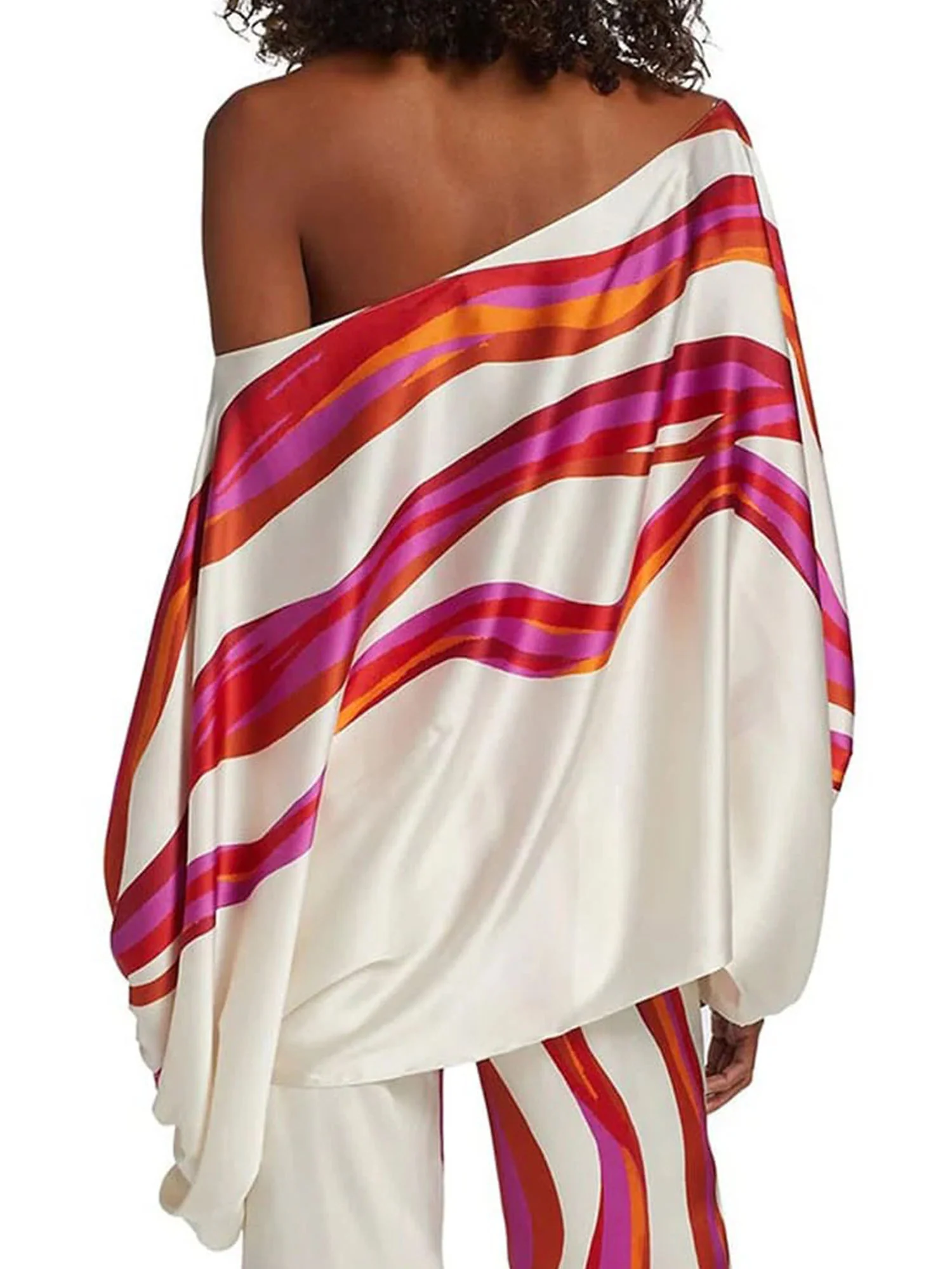 Radiant Stripe Off-Shoulder Set - XPRESSC