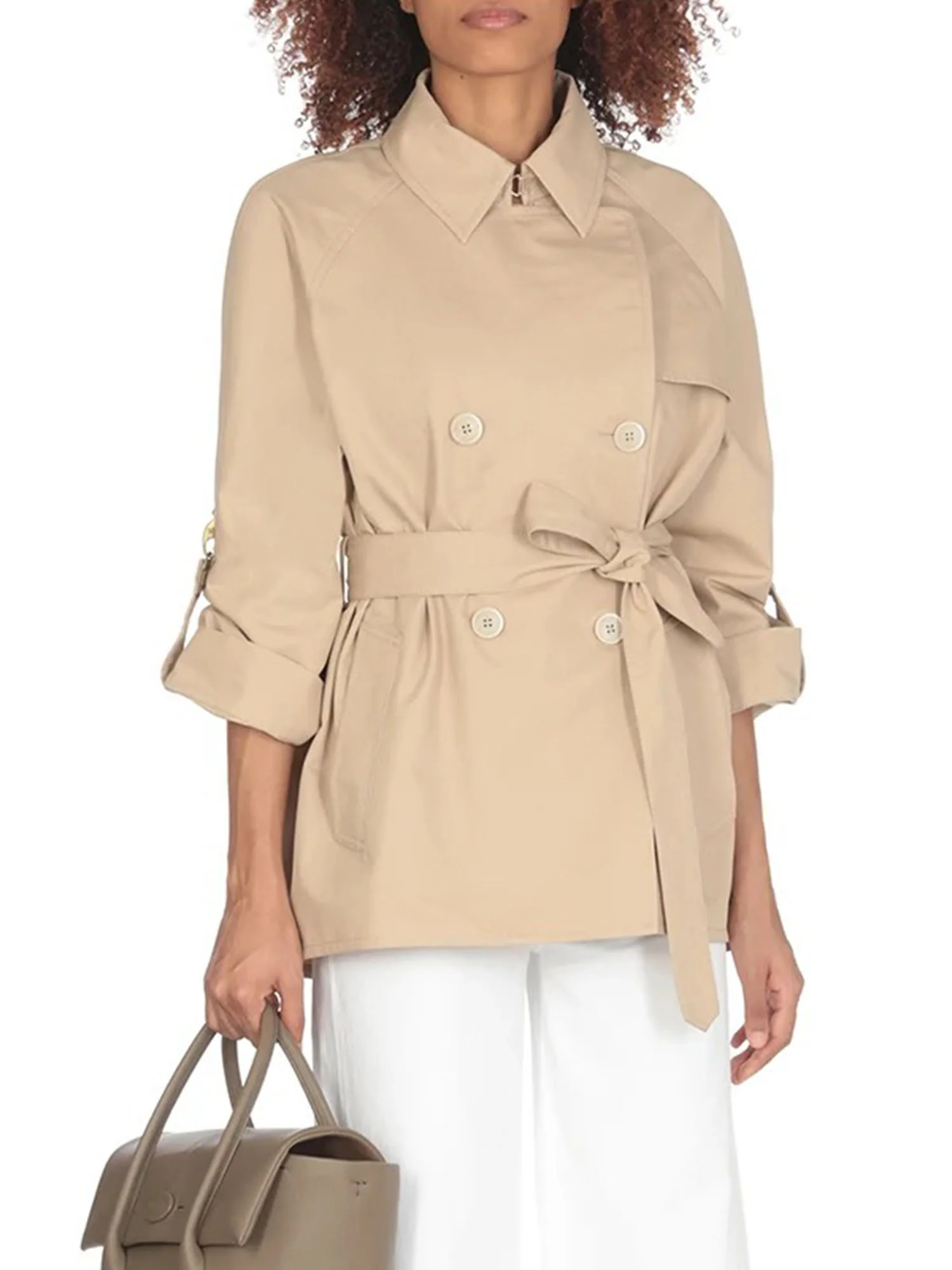 Belted Khaki Trench Jacket - XPRESSC
