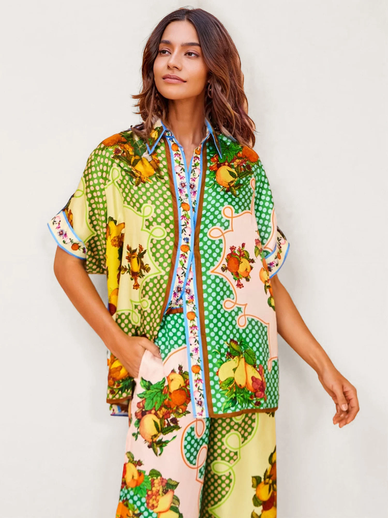 Multicolor Retro Graffiti Lemon Shirt - XPRESSC