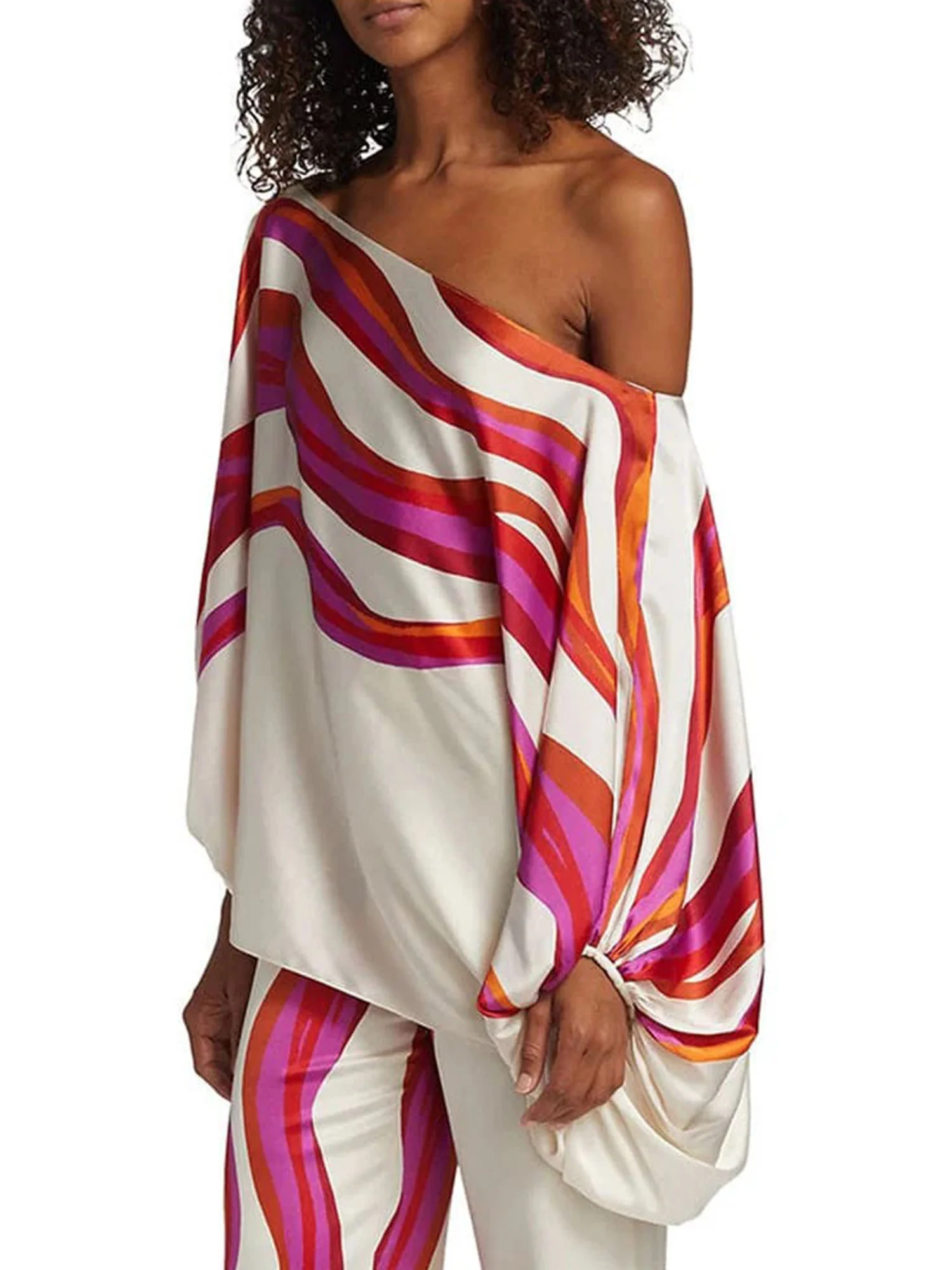 Radiant Stripe Off-Shoulder Set - XPRESSC
