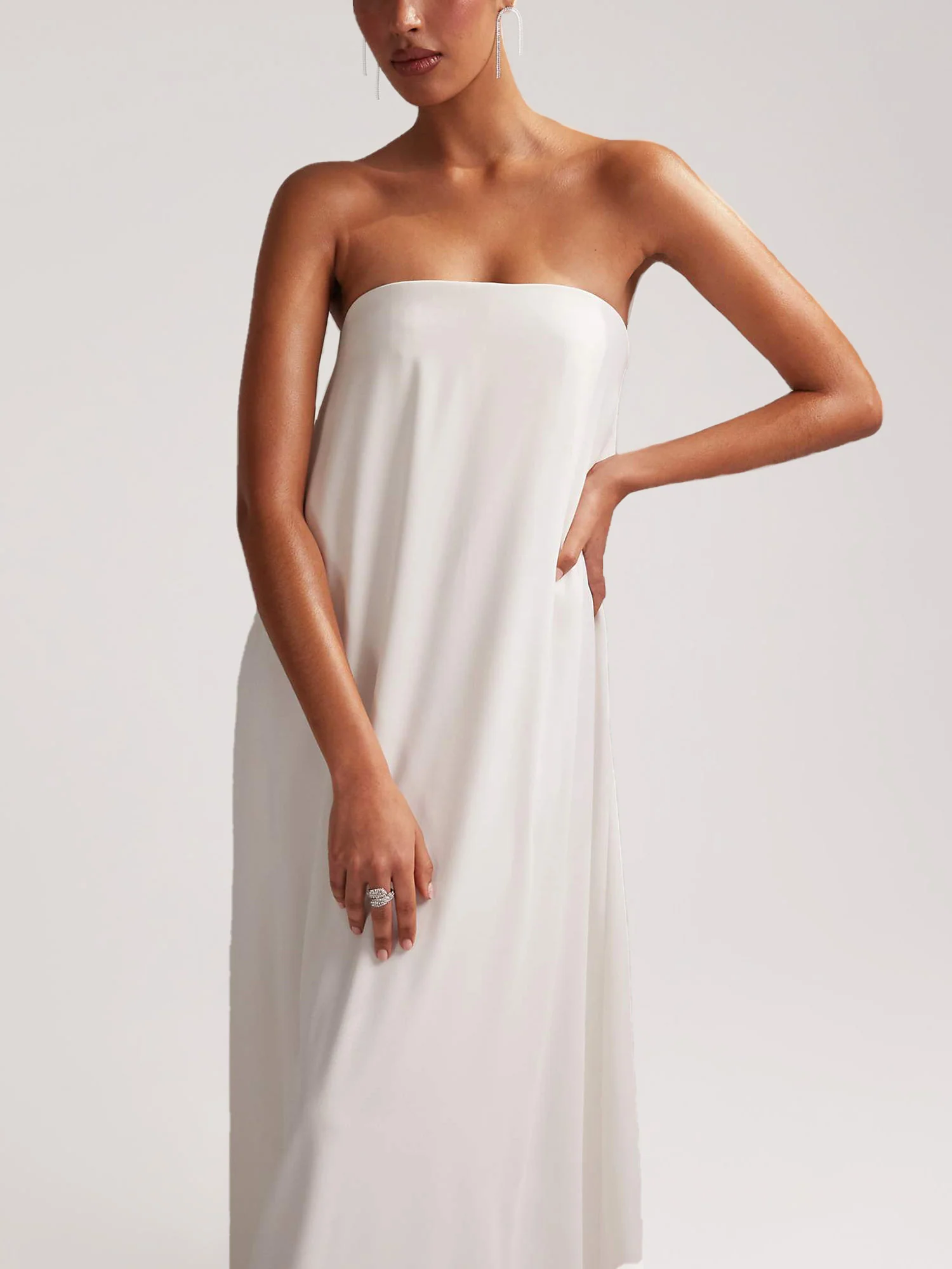 Strapless Flowing Maxi Dress - XPRESSC