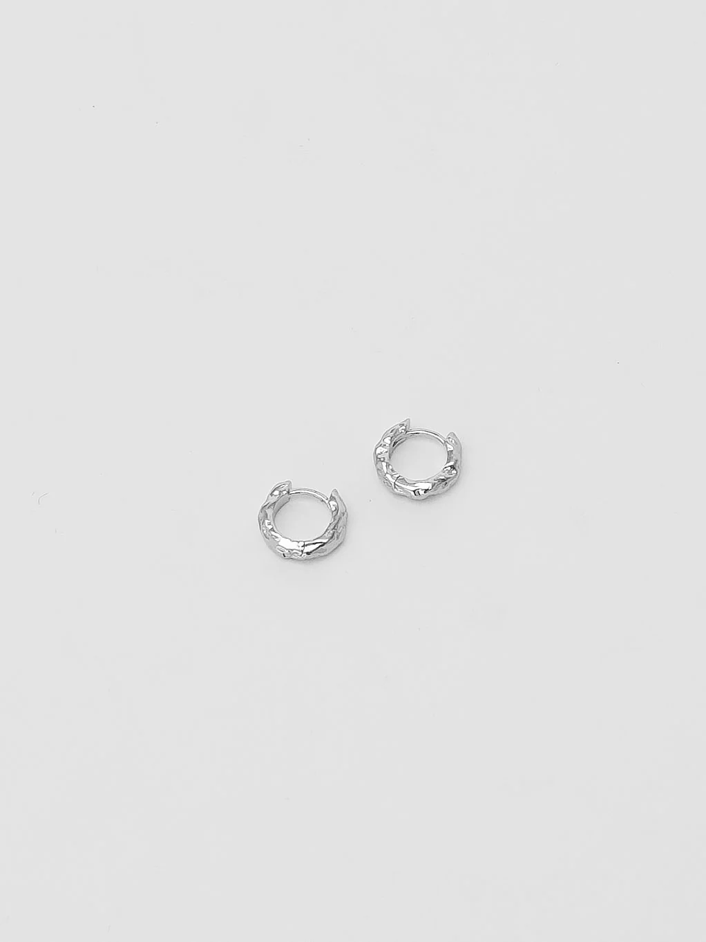 Organic Huggie Hoops in Sterling Silver - XPRESSC