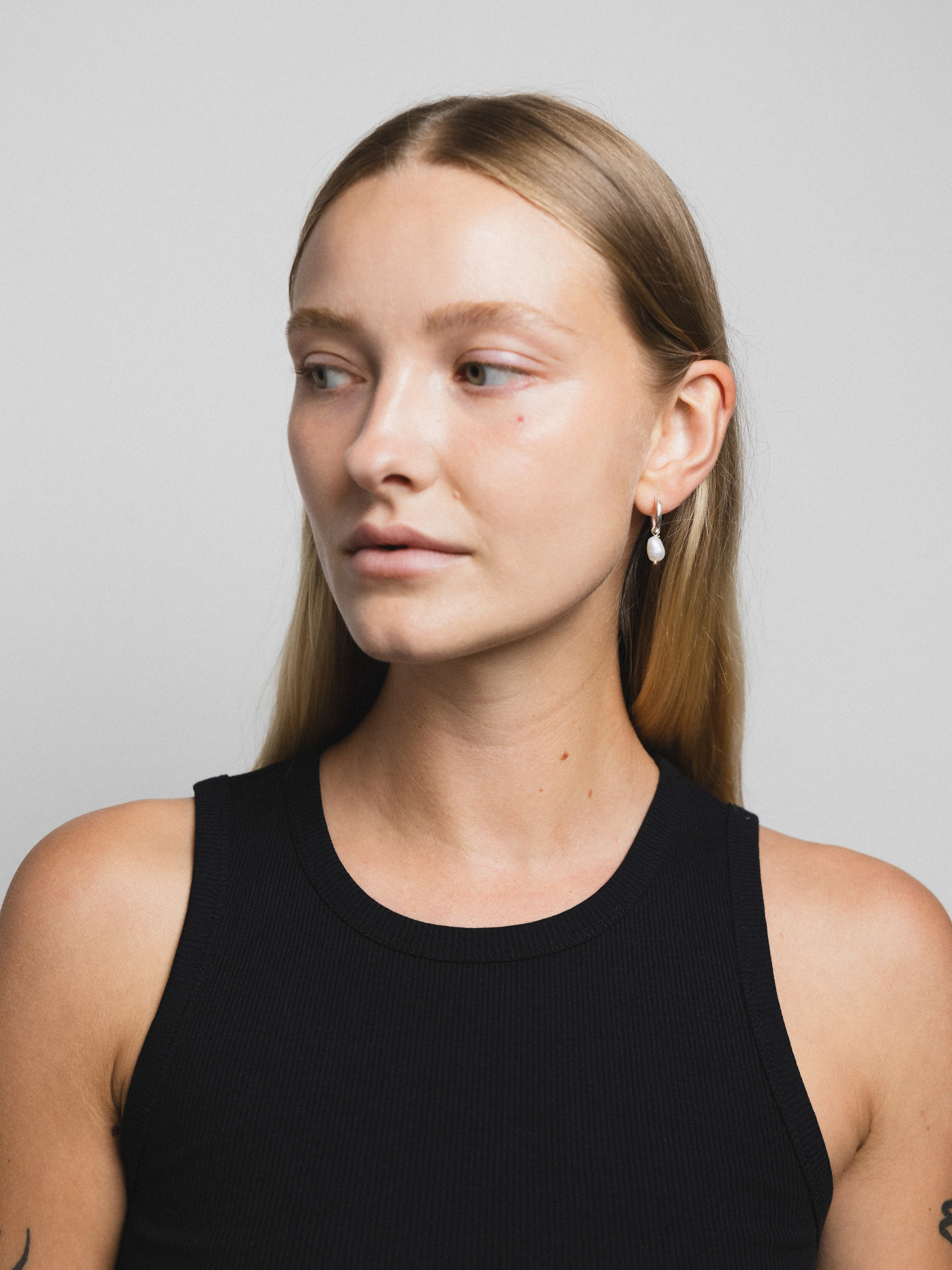 Pearl Hoops in Sterling Silver - XPRESSC