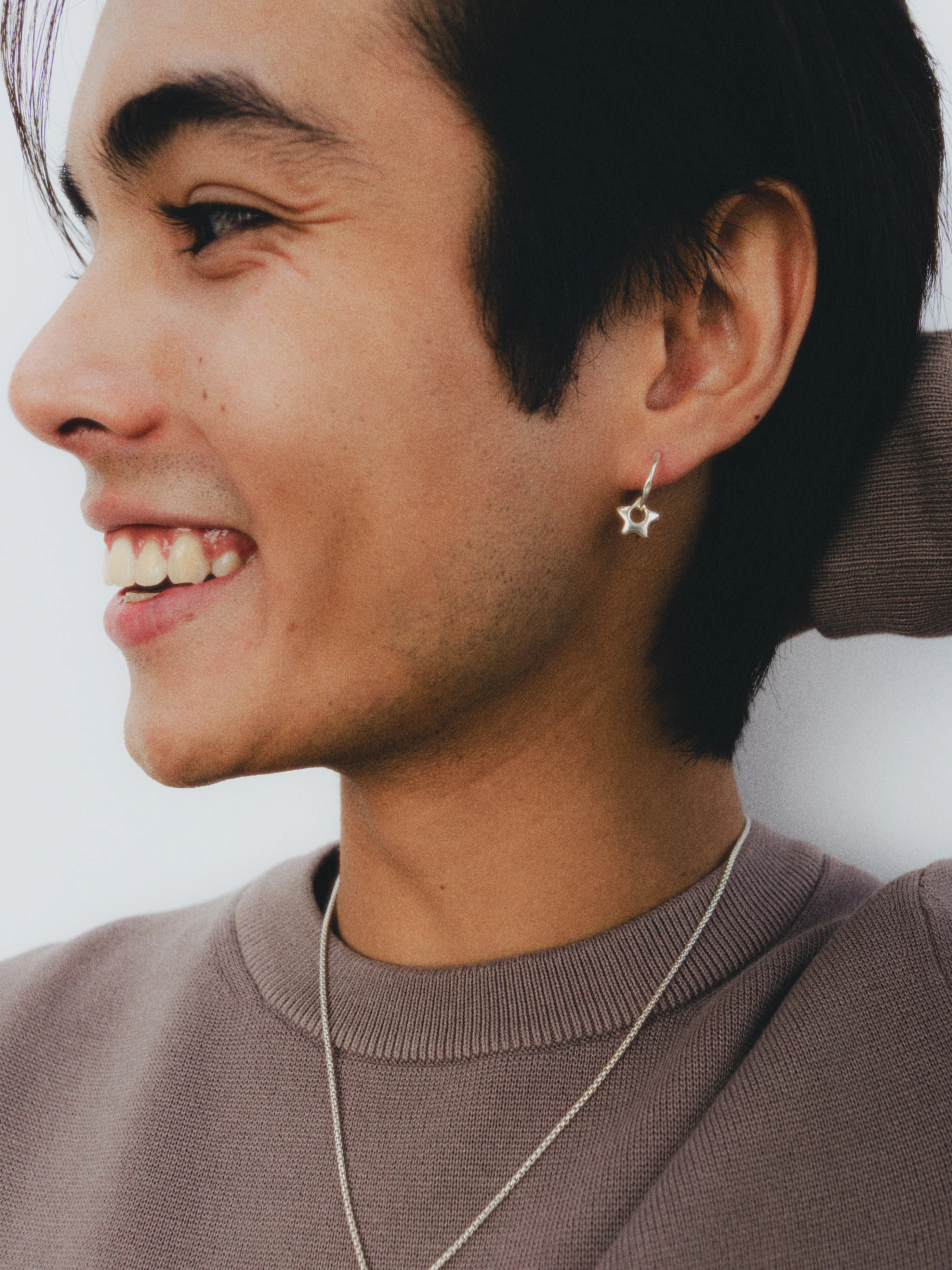 Star Charm Hoop in Sterling Silver (Single) - XPRESSC