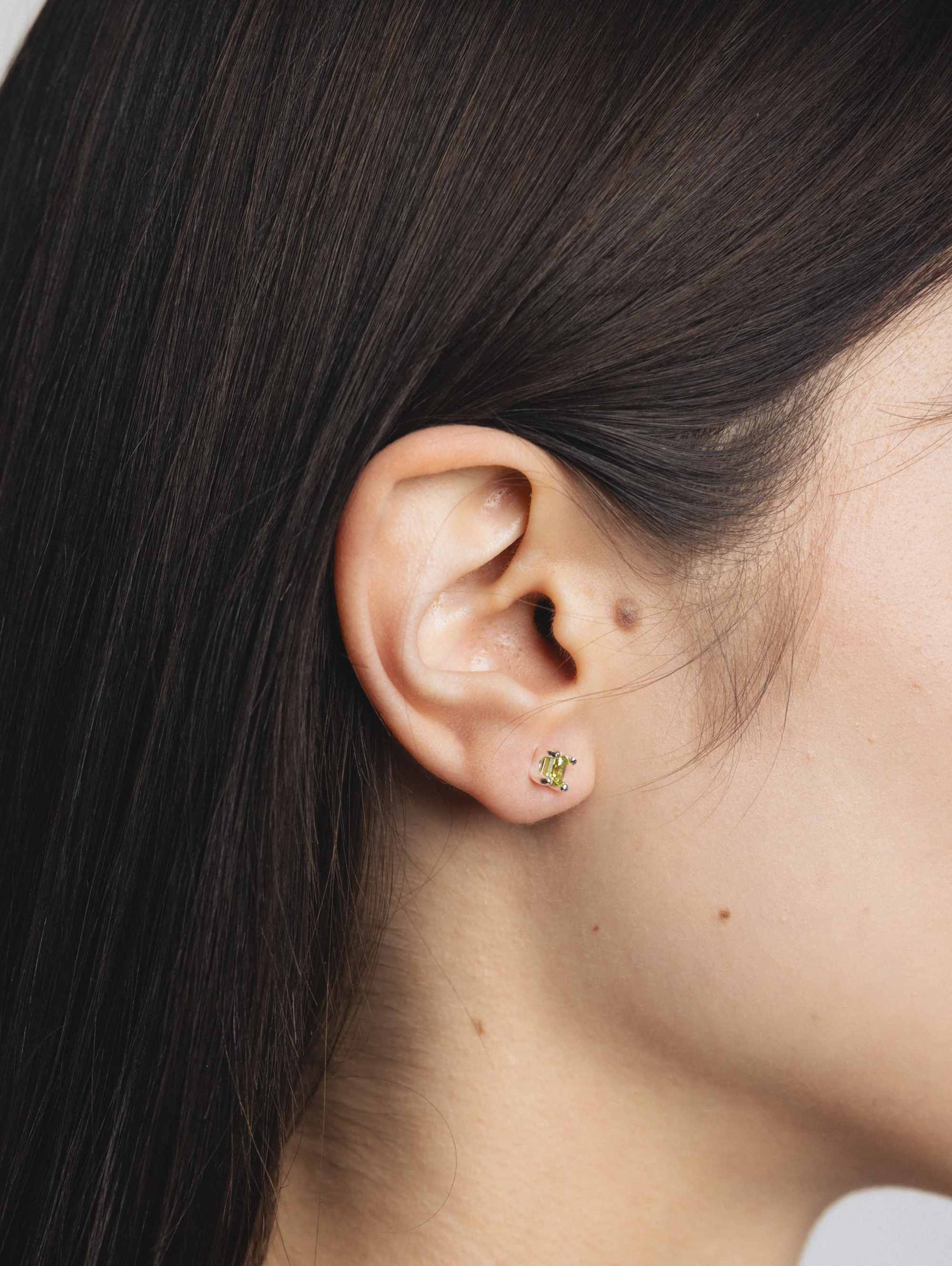 Josie Studs in Green Peridot and Sterling Silver - XPRESSC