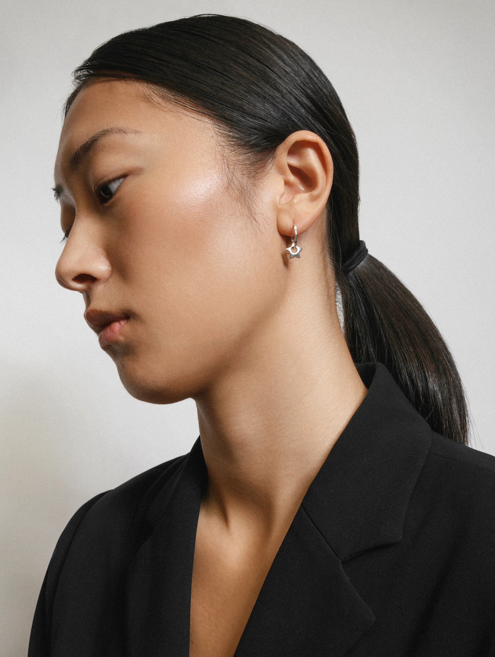 Star Charm Hoop in Sterling Silver (Single) - XPRESSC