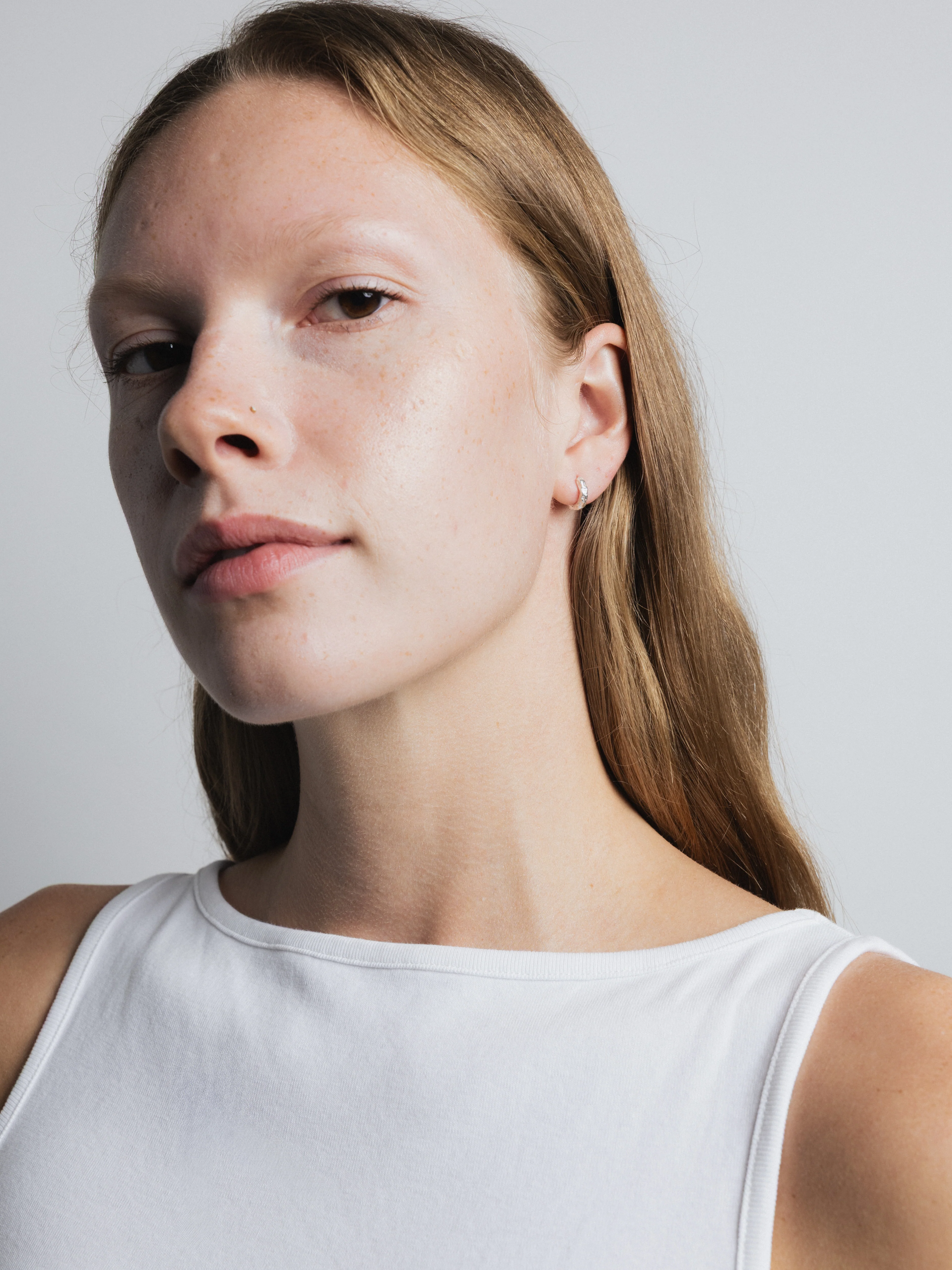 Organic Huggie Hoops in Sterling Silver - XPRESSC