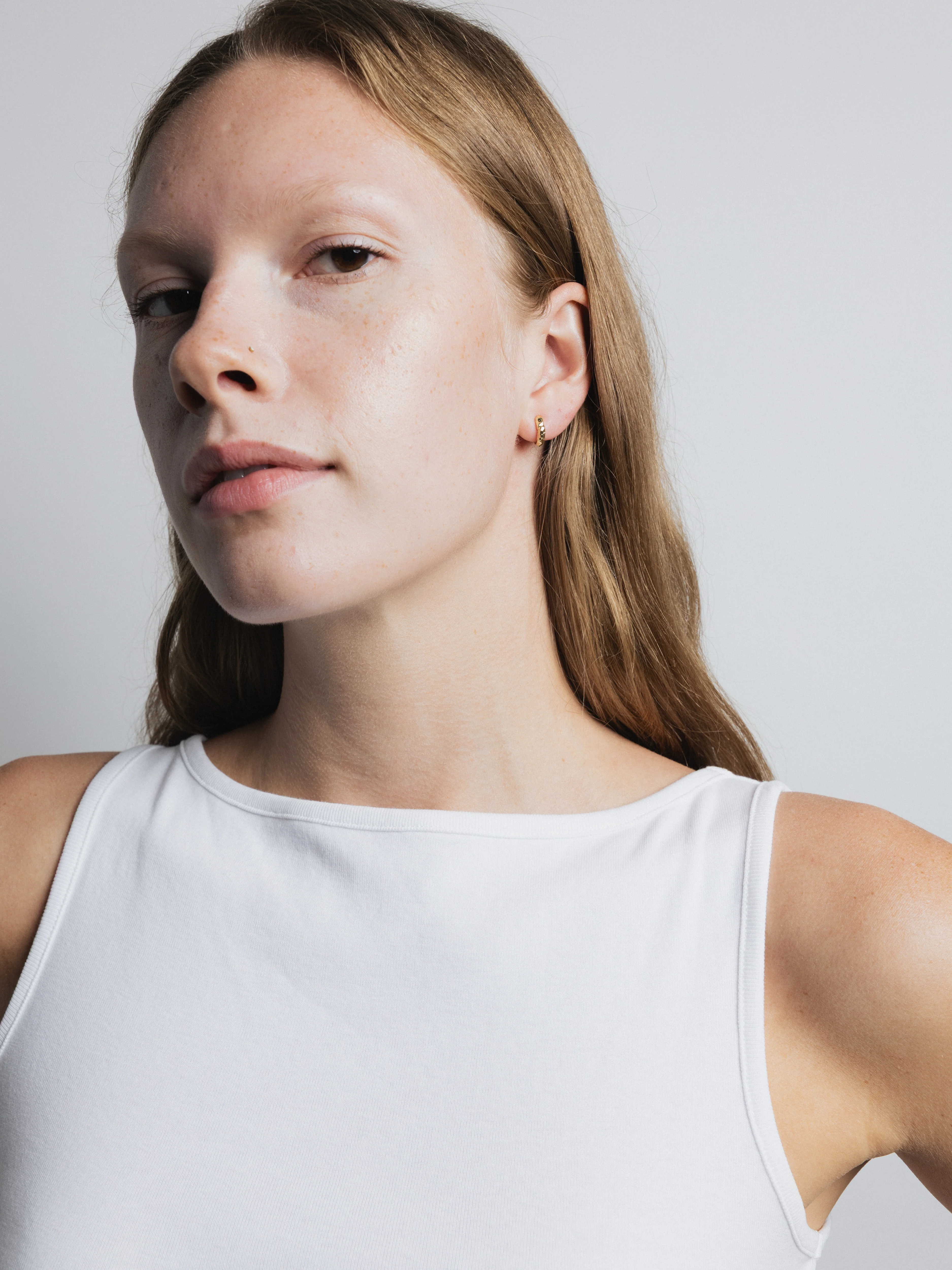 Organic Huggie Hoops in Gold - XPRESSC