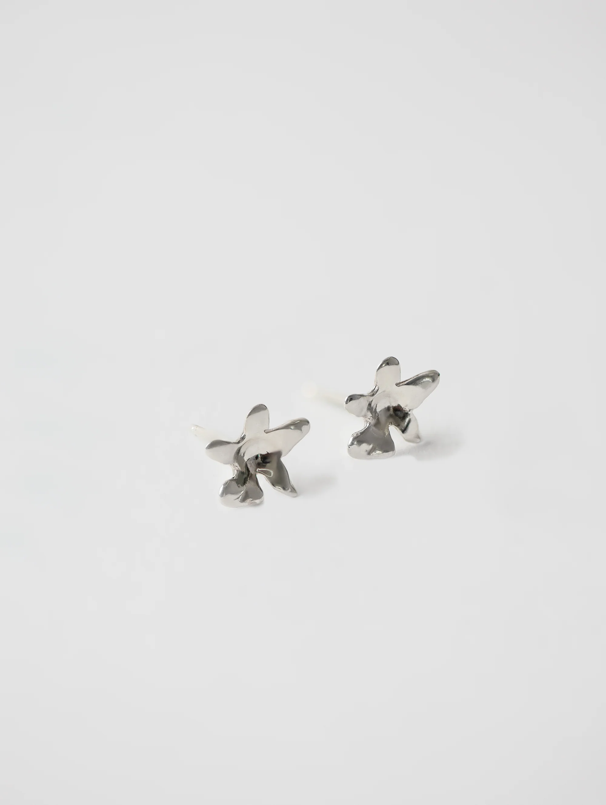 Flower Charm Studs in Sterling Silver - XPRESSC