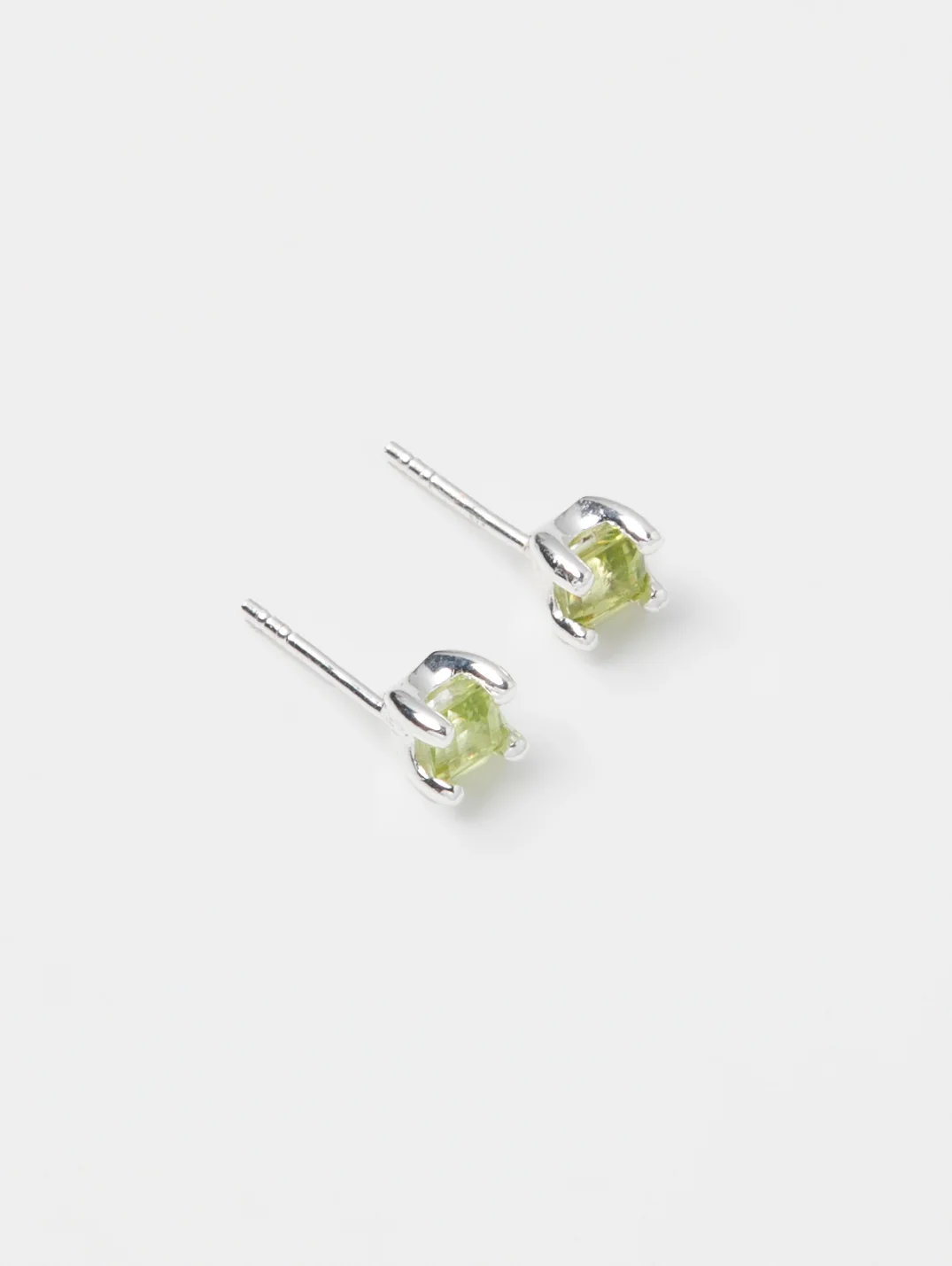 Josie Studs in Green Peridot and Sterling Silver - XPRESSC