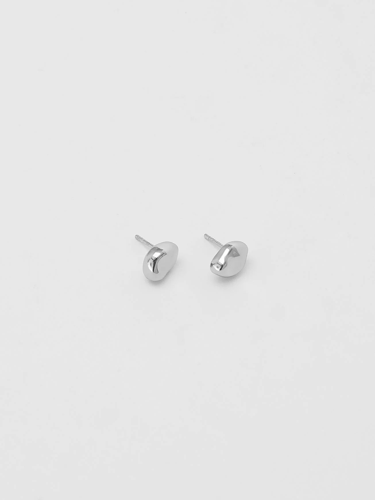 Bean Stud Earrings in Sterling Silver - XPRESSC