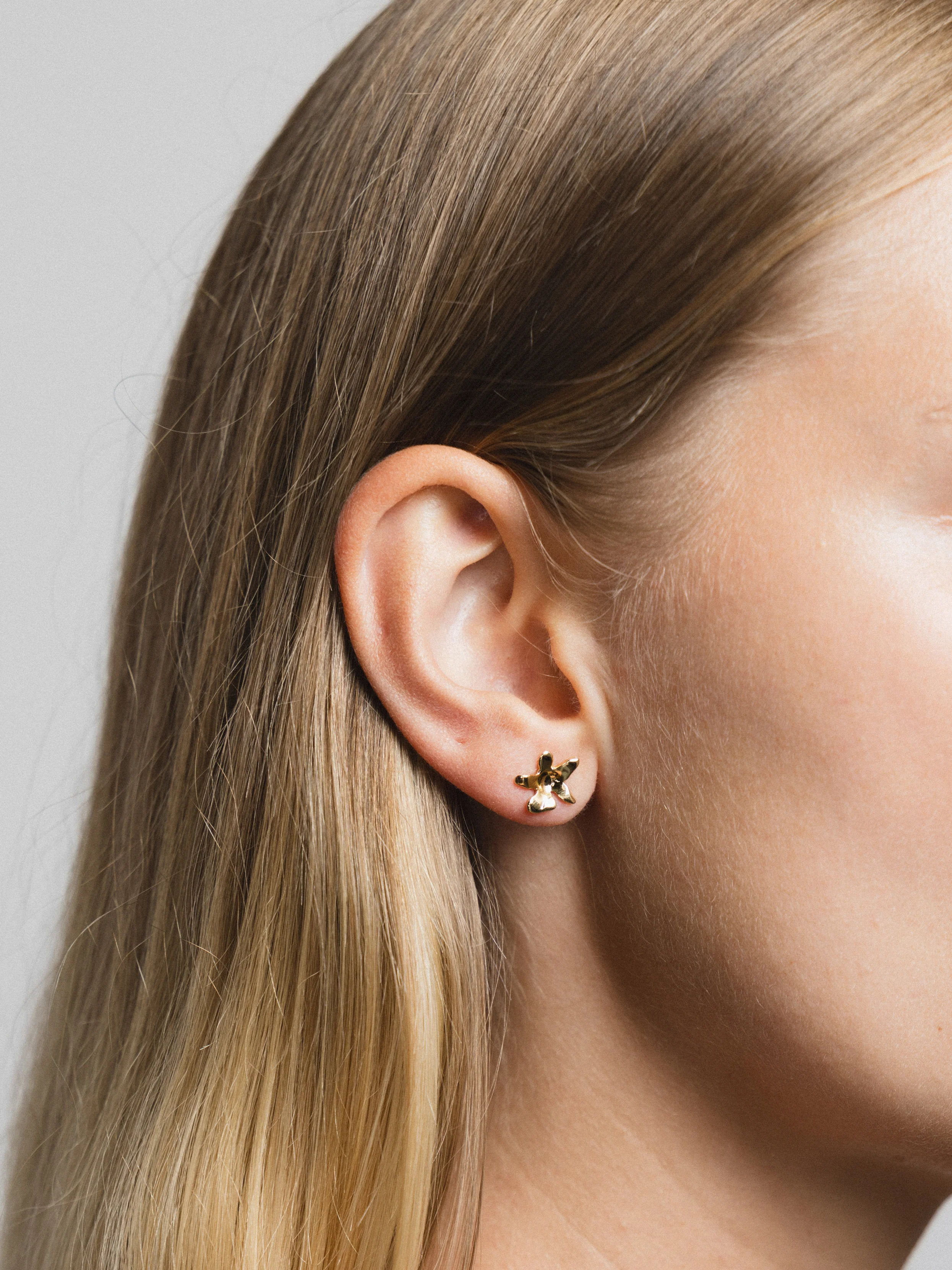 Flower Charm Studs in Gold - XPRESSC