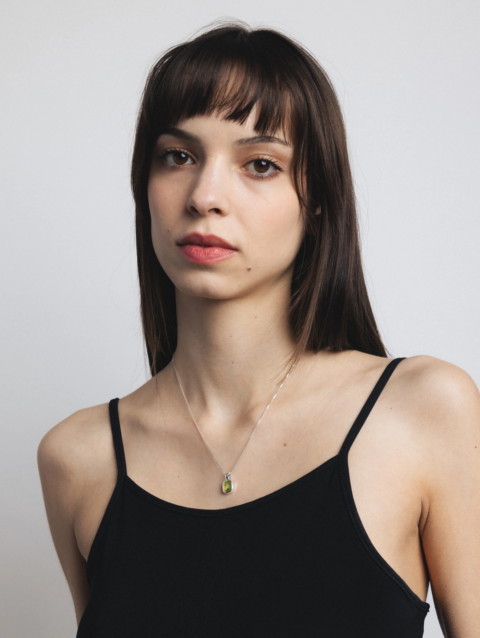 Freya Necklace in Green Peridot and Sterling Silver - XPRESSC