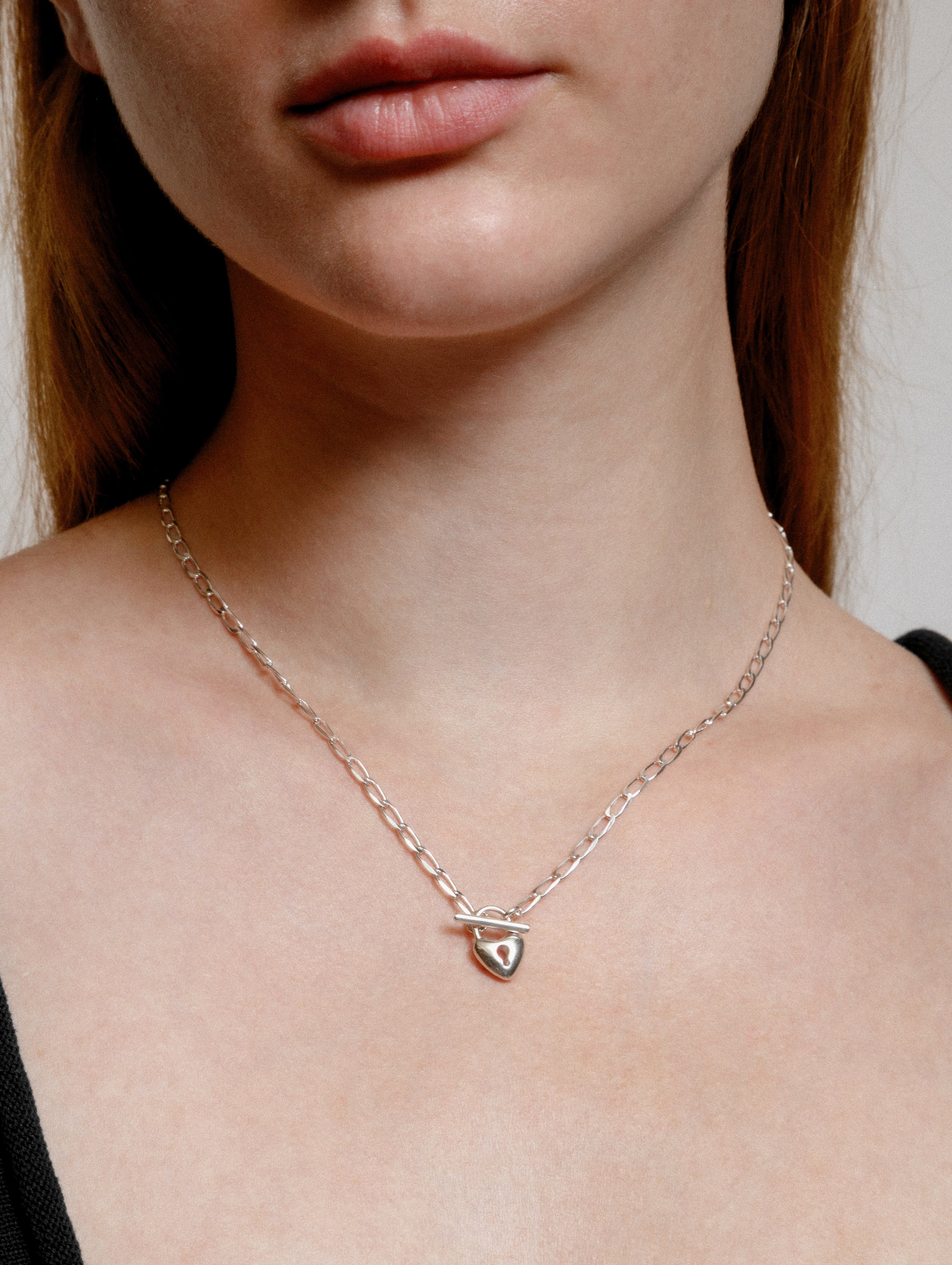 Heart Toggle Necklace in Sterling Silver - XPRESSC