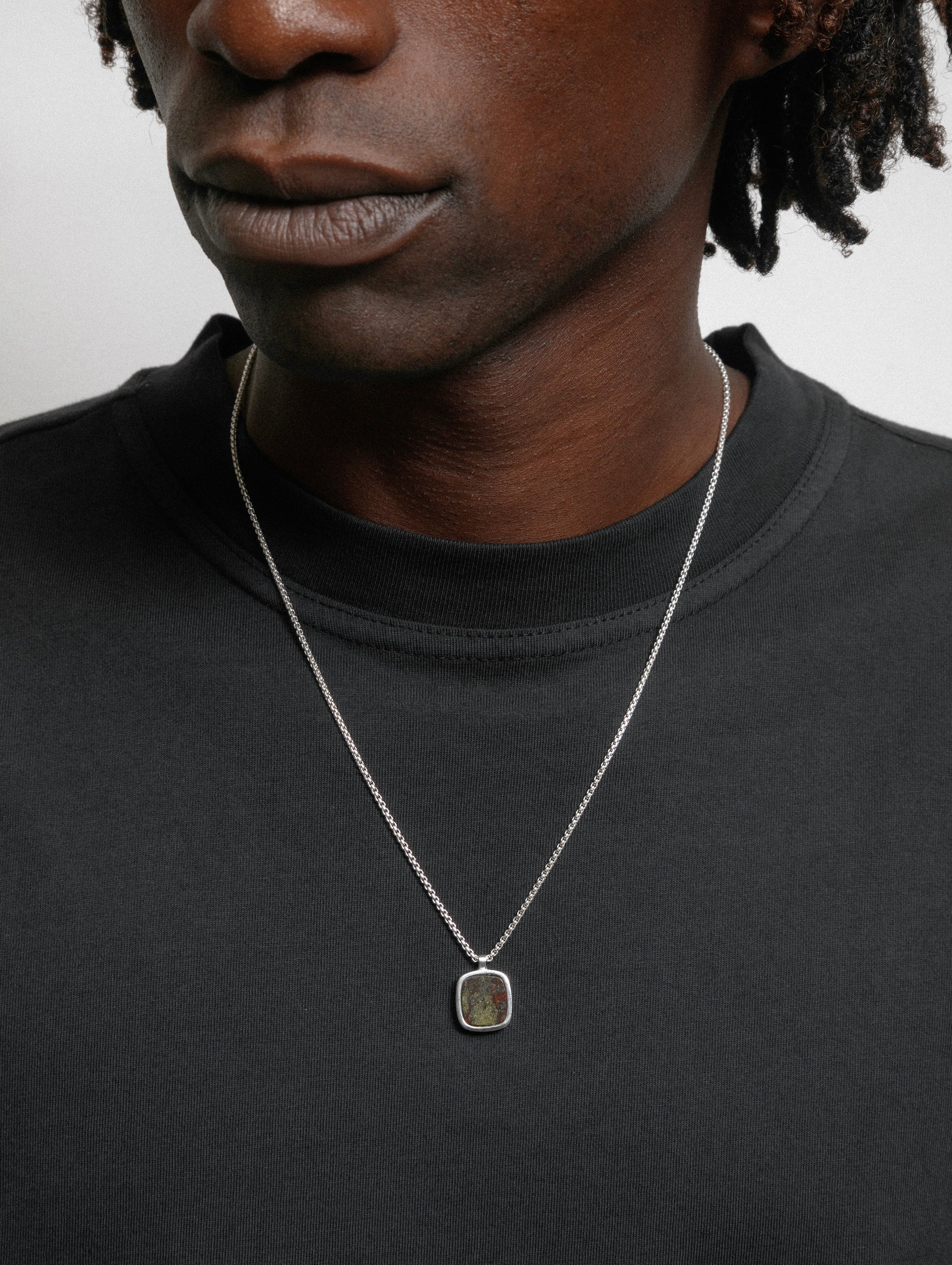 Wells Necklace in Dragon Jasper and Sterling Silver - XPRESSC