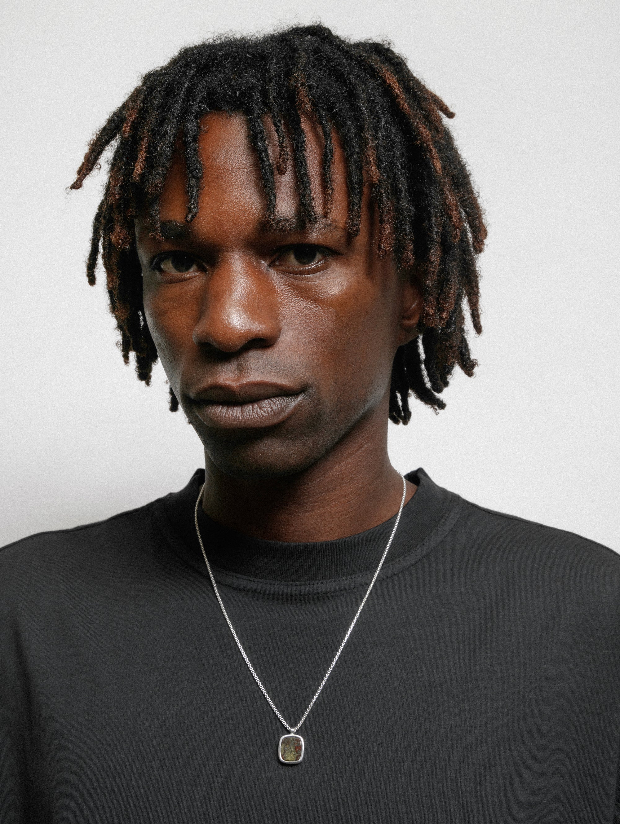 Wells Necklace in Dragon Jasper and Sterling Silver - XPRESSC