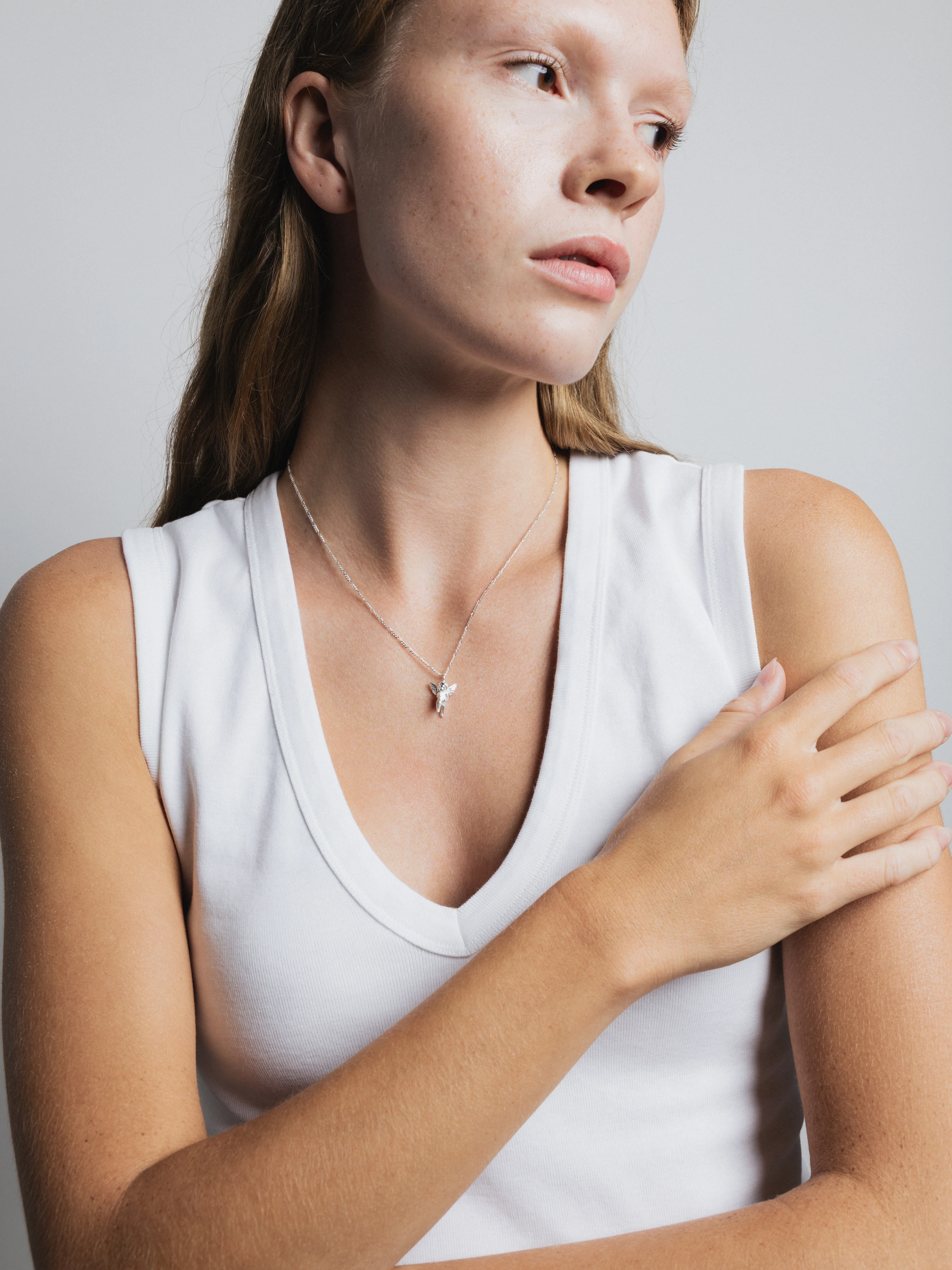 Mini Cherub Necklace in Sterling Silver - XPRESSC