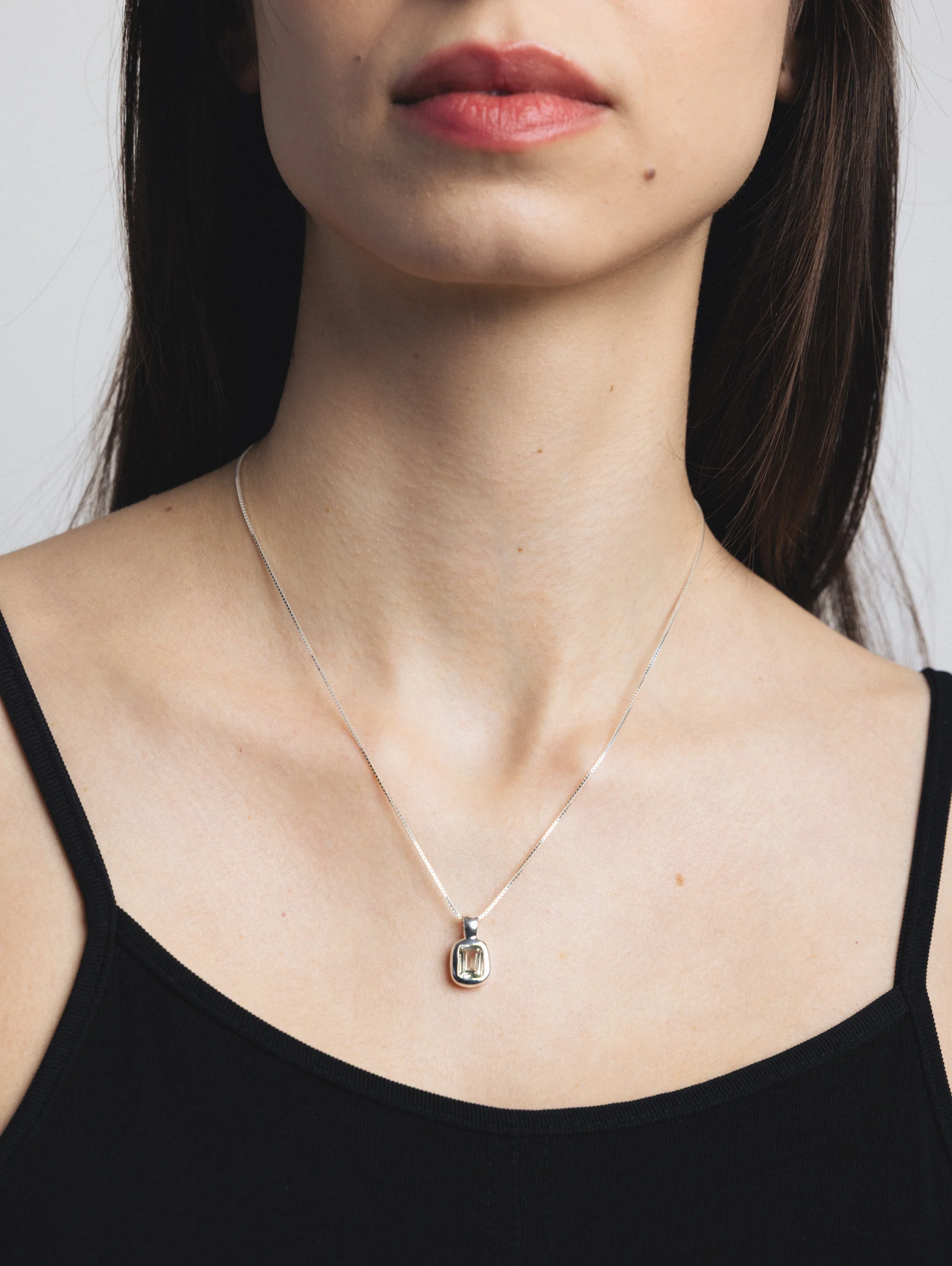 Freya Necklace in Seafoam Amethyst and Sterling Silver - XPRESSC