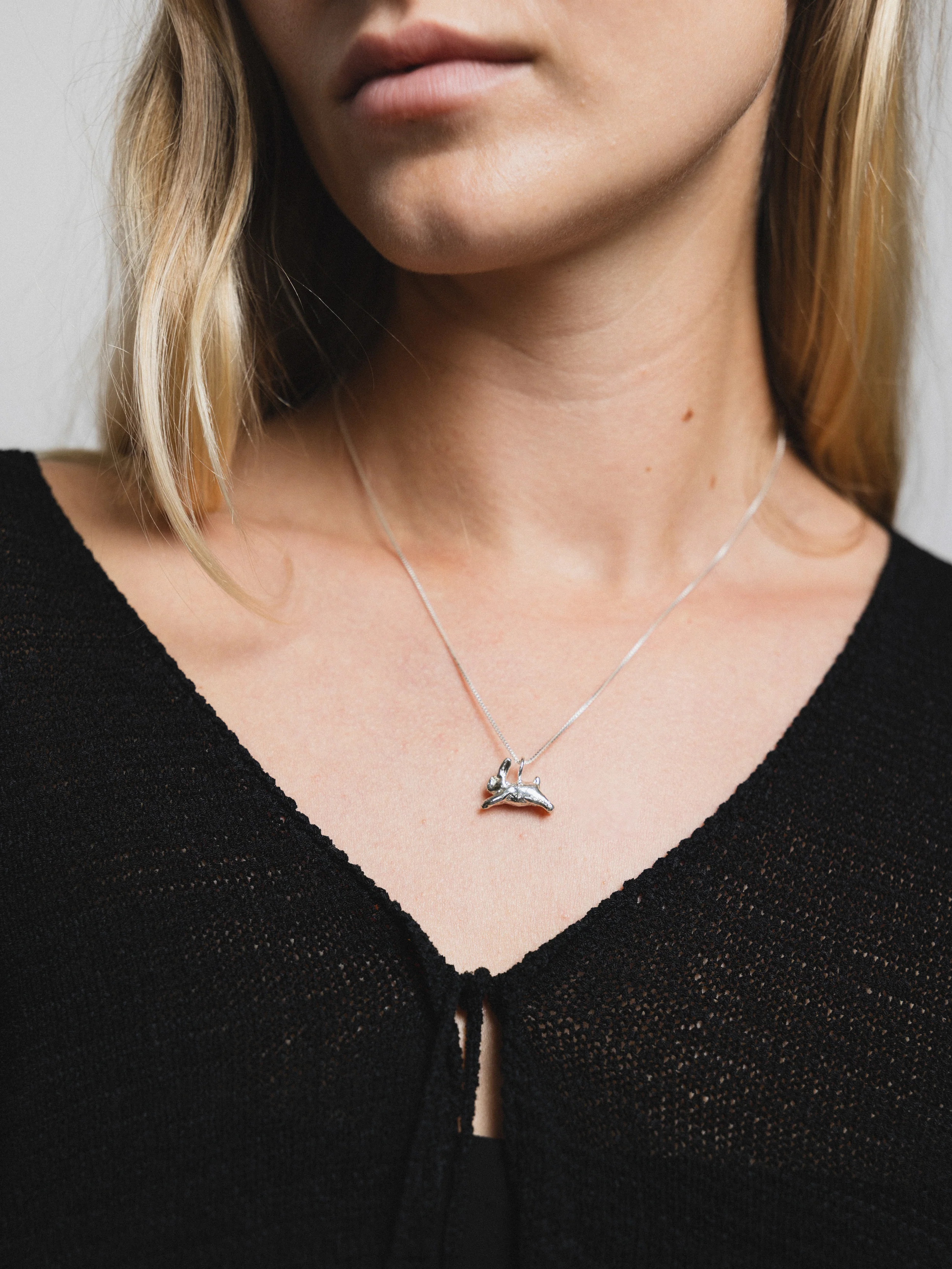 Bunny Charm Necklace in Sterling Silver - XPRESSC