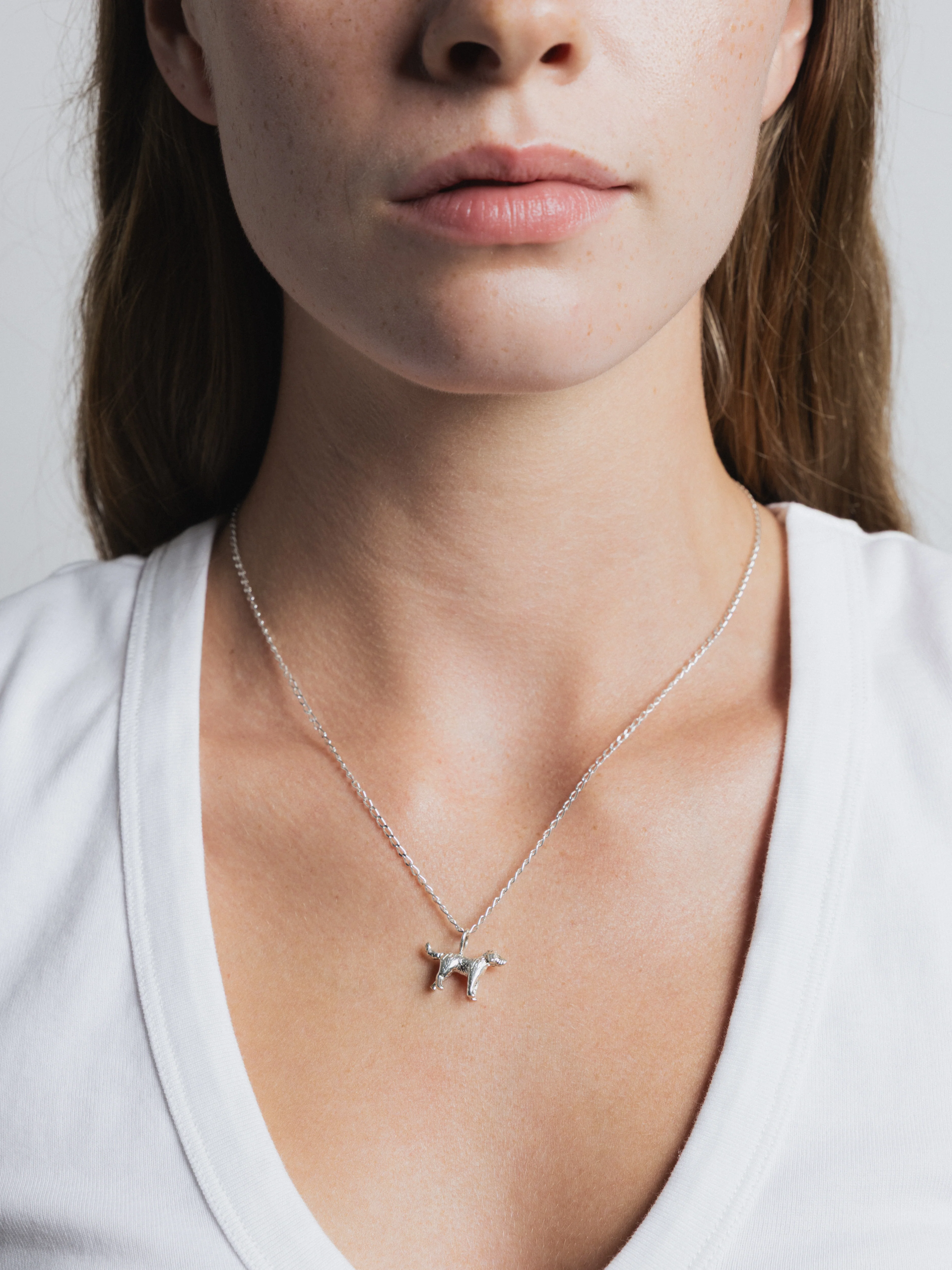 Dog Charm Necklace in Sterling Silver - XPRESSC