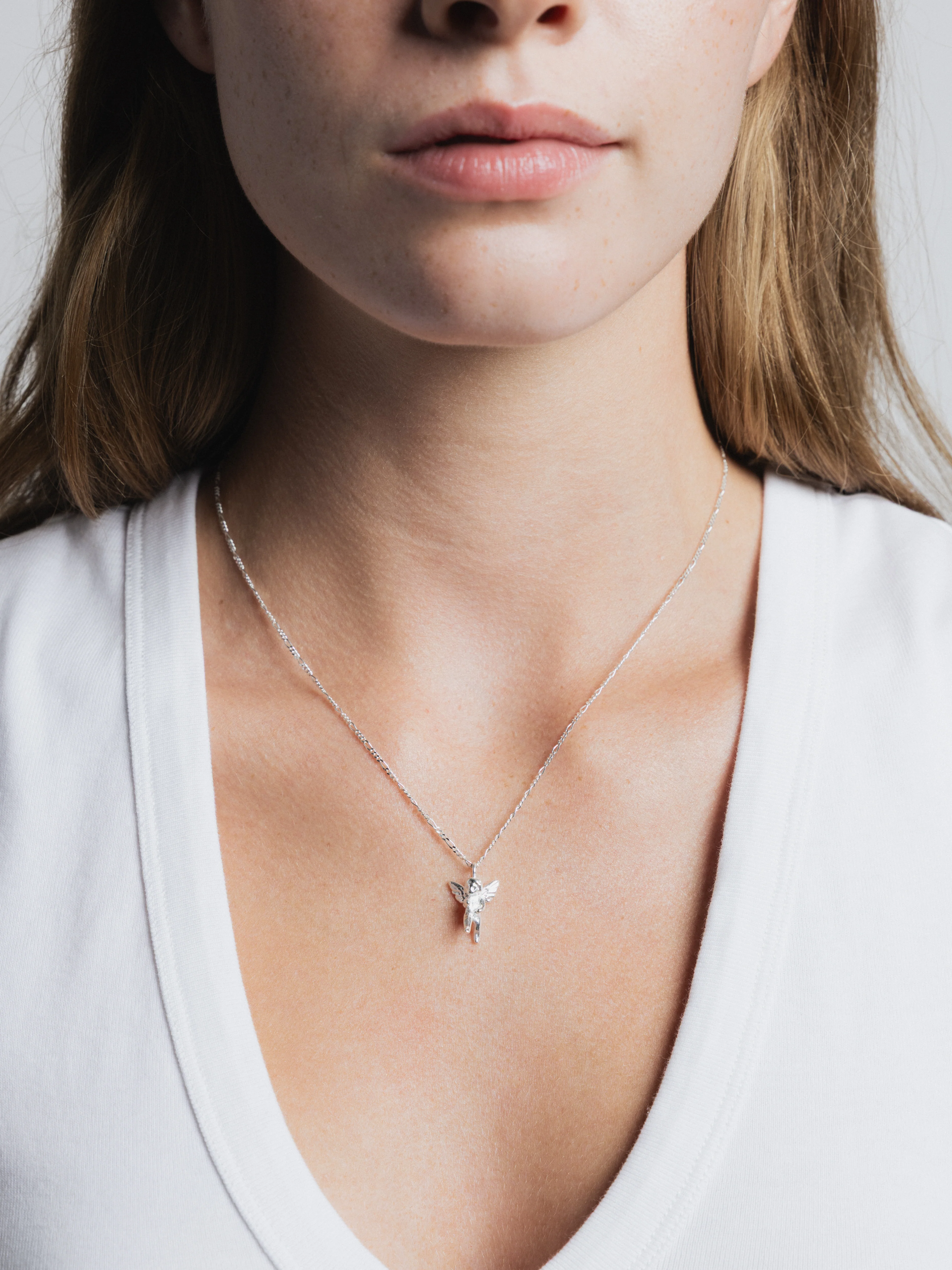 Mini Cherub Necklace in Sterling Silver - XPRESSC