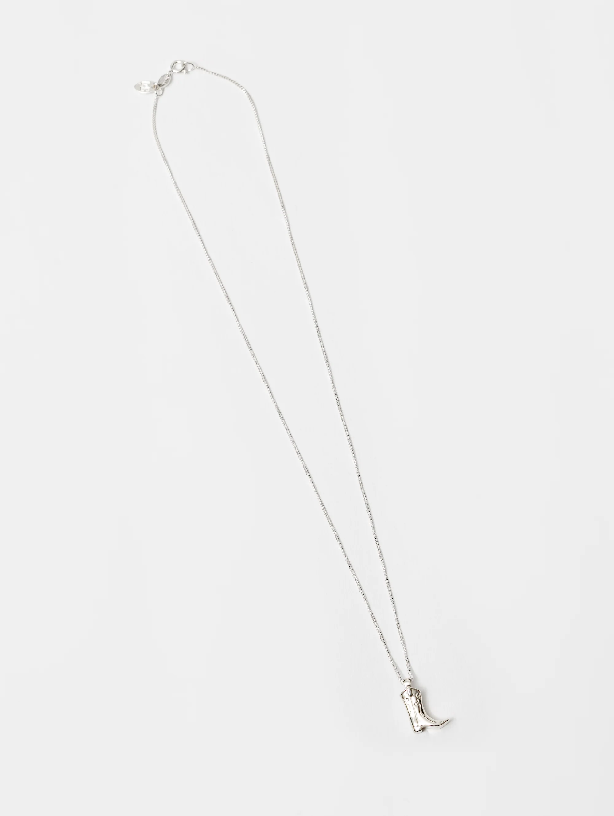 Cowboy Boot Charm Necklace in Sterling Silver - XPRESSC