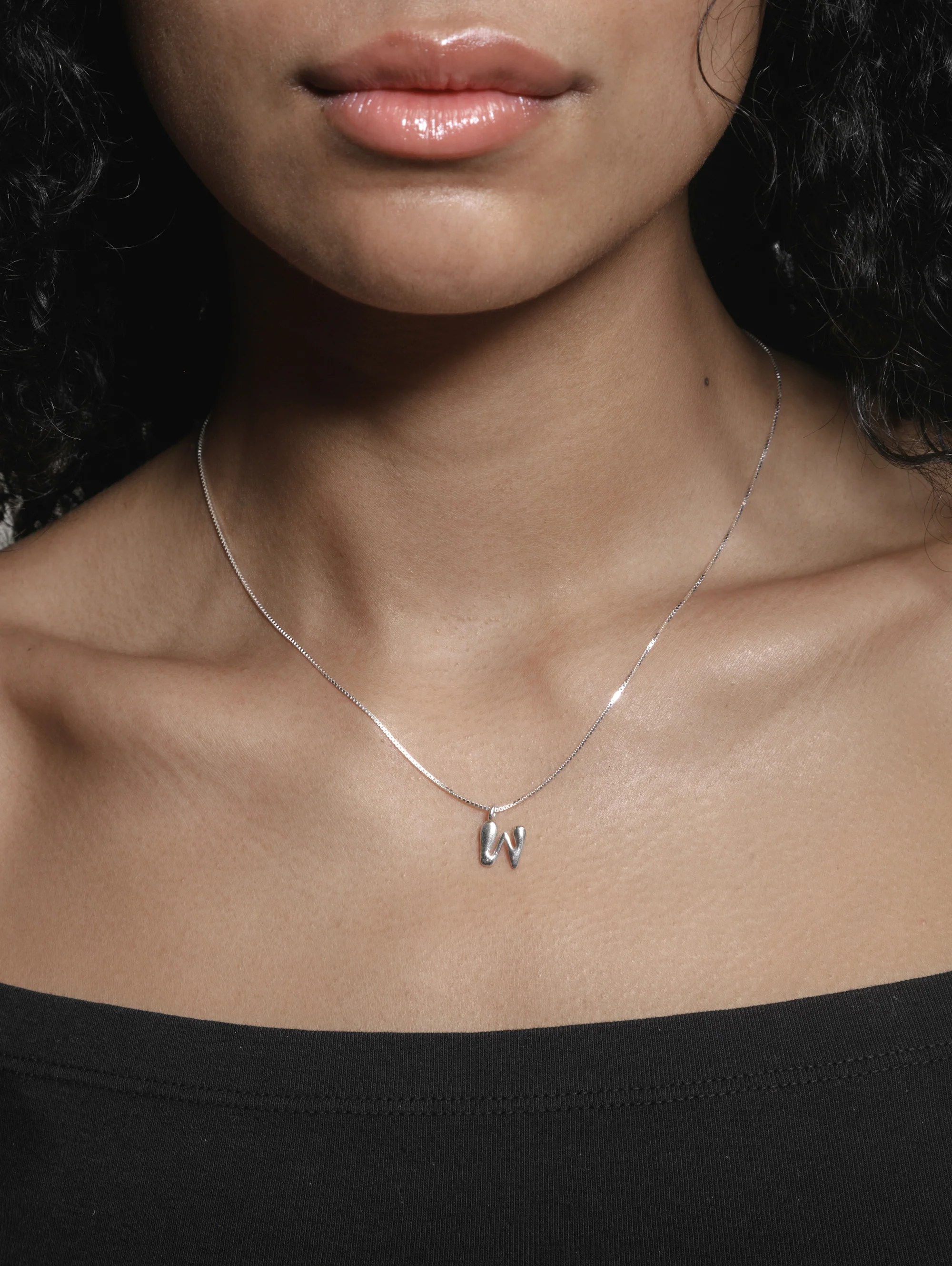 Alphabet Charm Necklace in Sterling Silver - XPRESSC