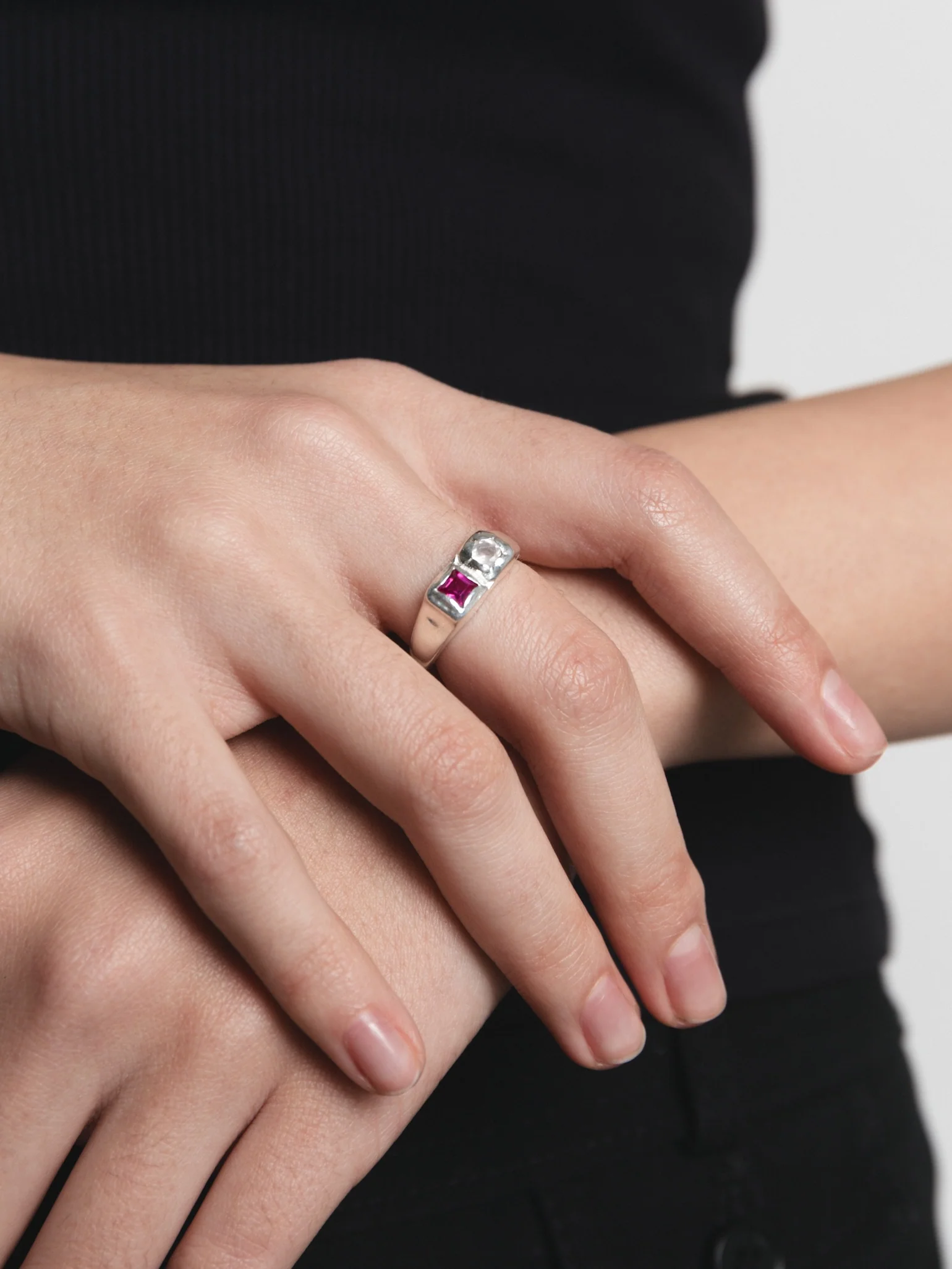 Bryce Ring in Pink and Sterling Silver - XPRESSC