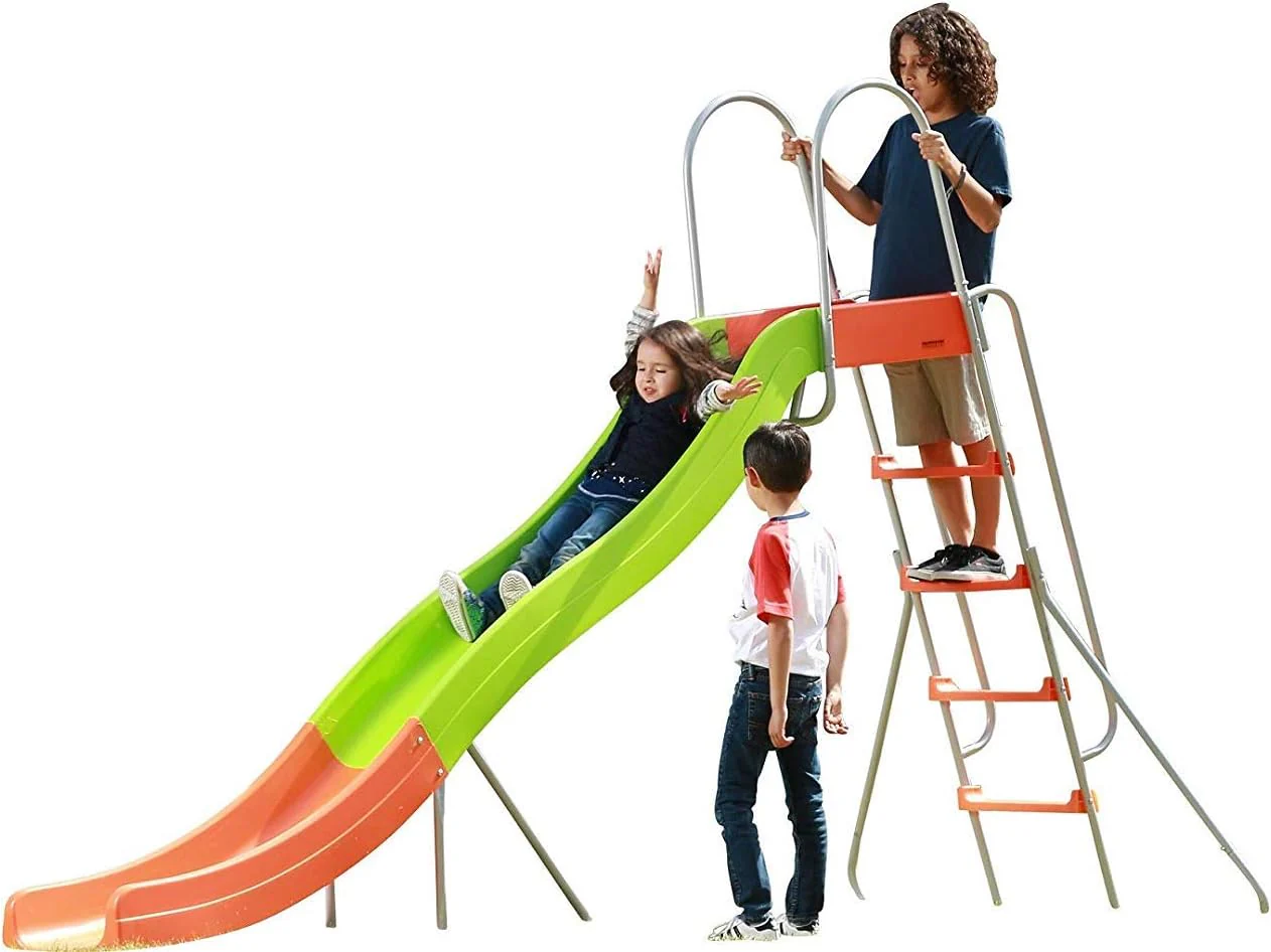 Outdoor Play Set Kids Slide: 10 ft Freestanding Climber, Swingsets, Playground Jungle Gyms Kids Love – Above Ground Pool Slide for Summer Backyard...